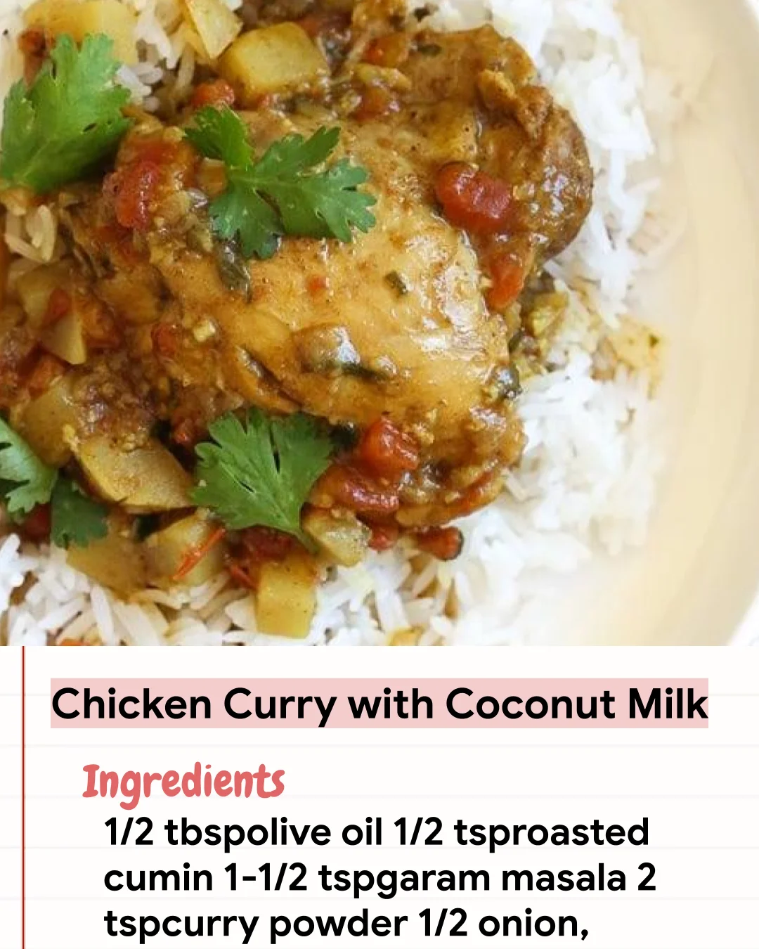 Low Carb Recipe Chicken Curry with Coconut Milk