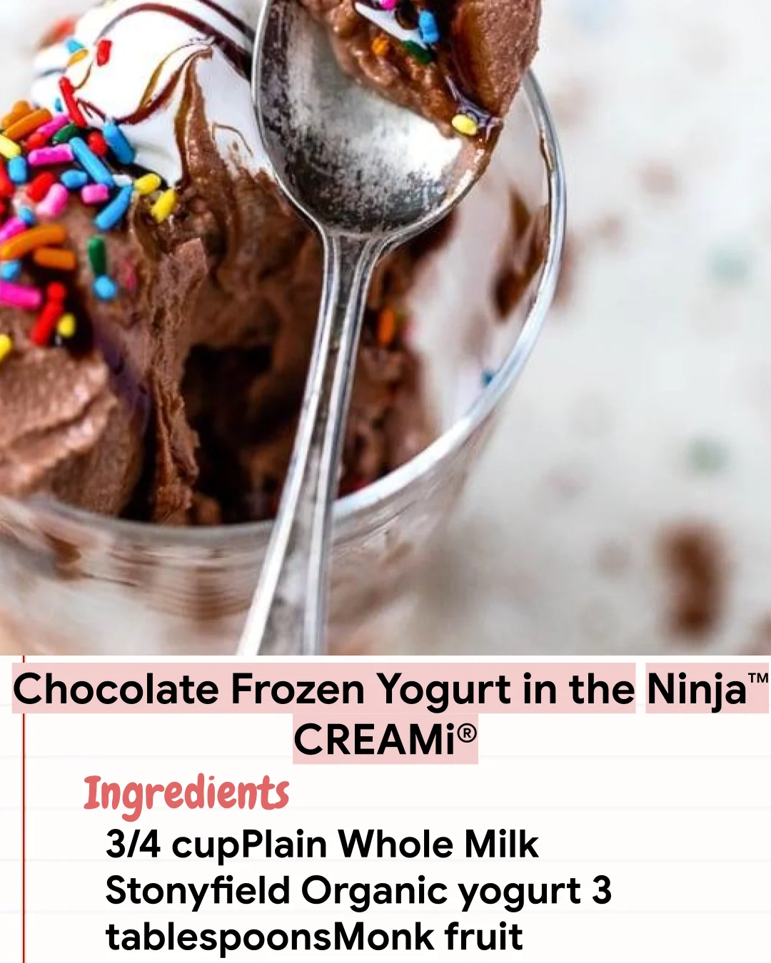 Low Carb Recipe Chocolate Frozen Yogurt in the Ninja™ CREAMi®