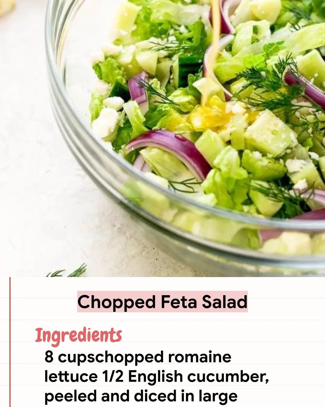 Low Carb Recipe Chopped Feta Salad
