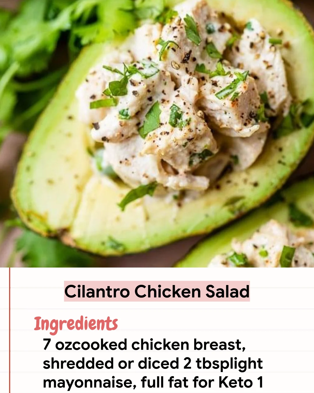 Low Carb Recipe Cilantro Chicken Salad