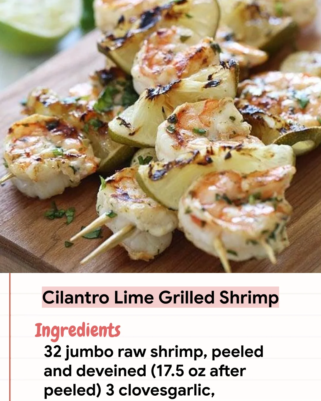 Low Carb Recipe Cilantro Lime Grilled Shrimp