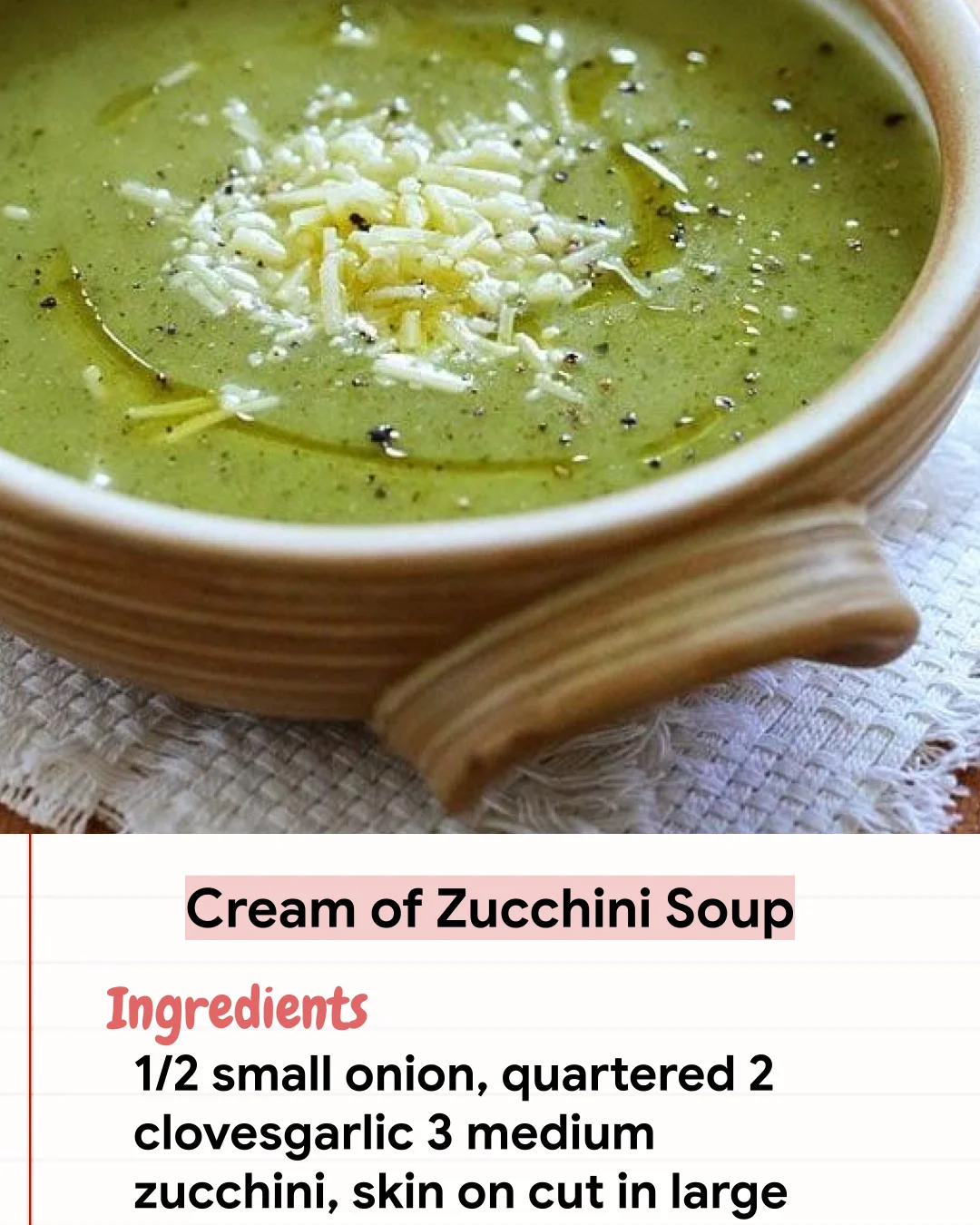 Low Carb Recipe Cream of Zucchini Soup