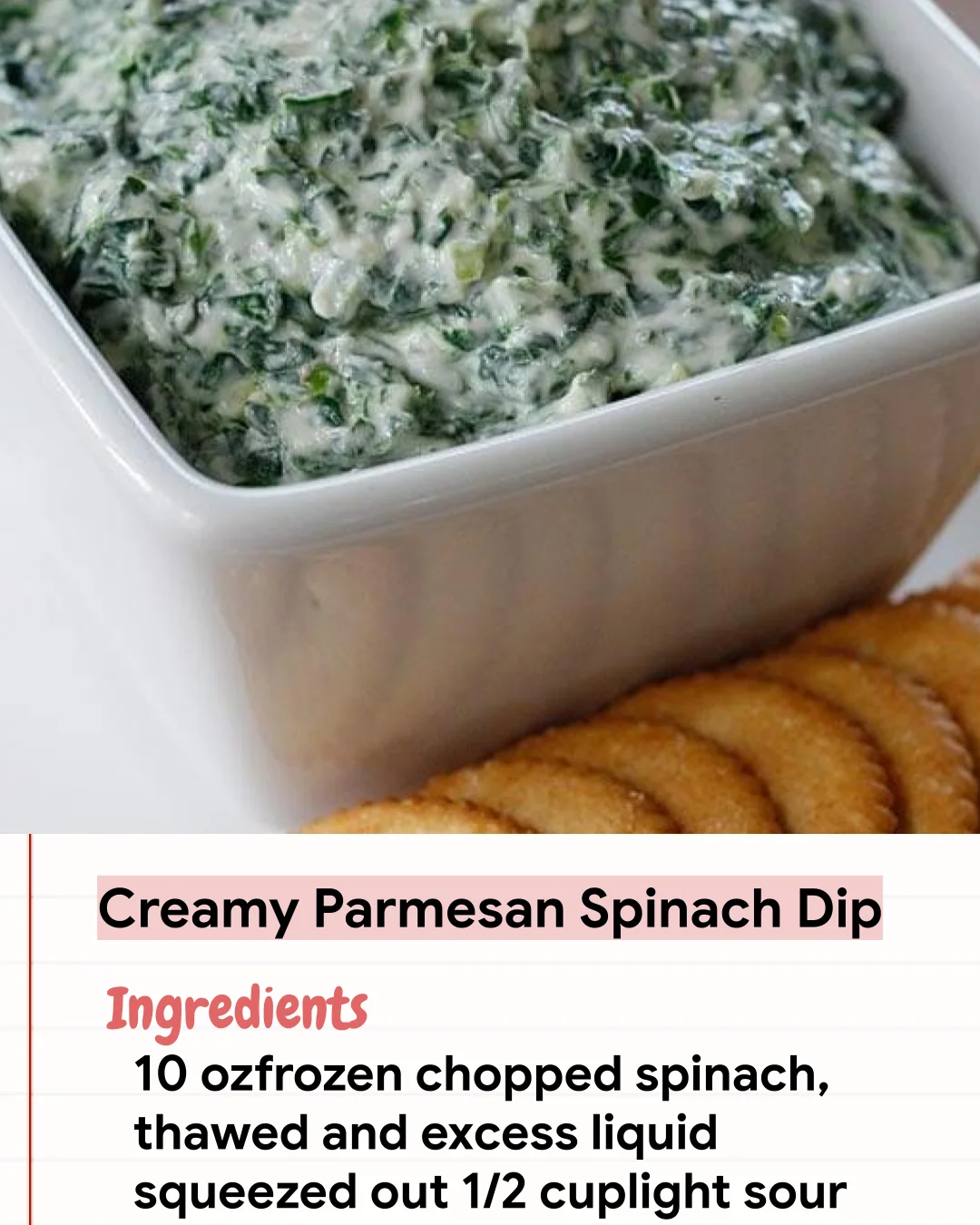 Low Carb Recipe Creamy Parmesan Spinach Dip