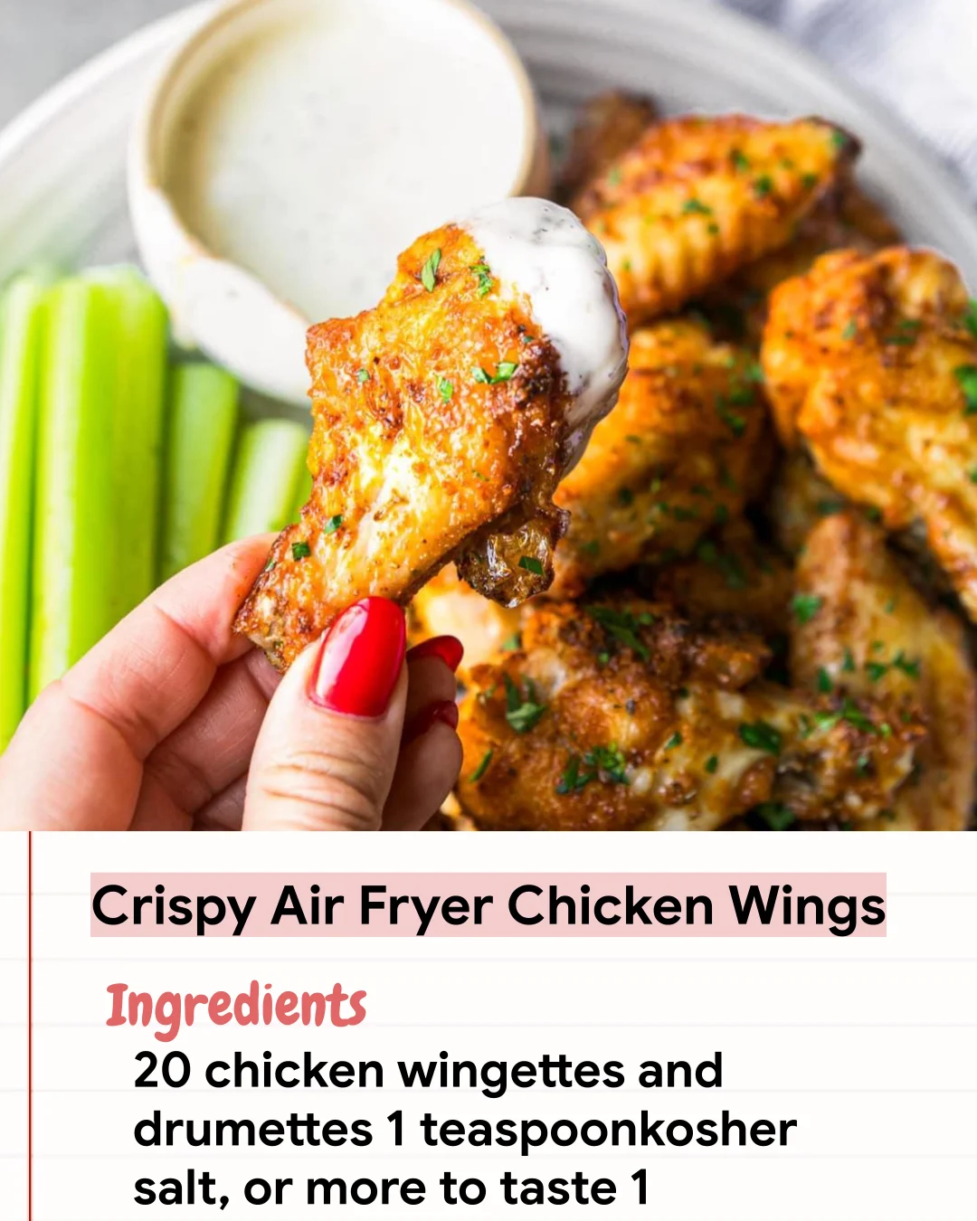 Low Carb Recipe Crispy Air Fryer Chicken Wings