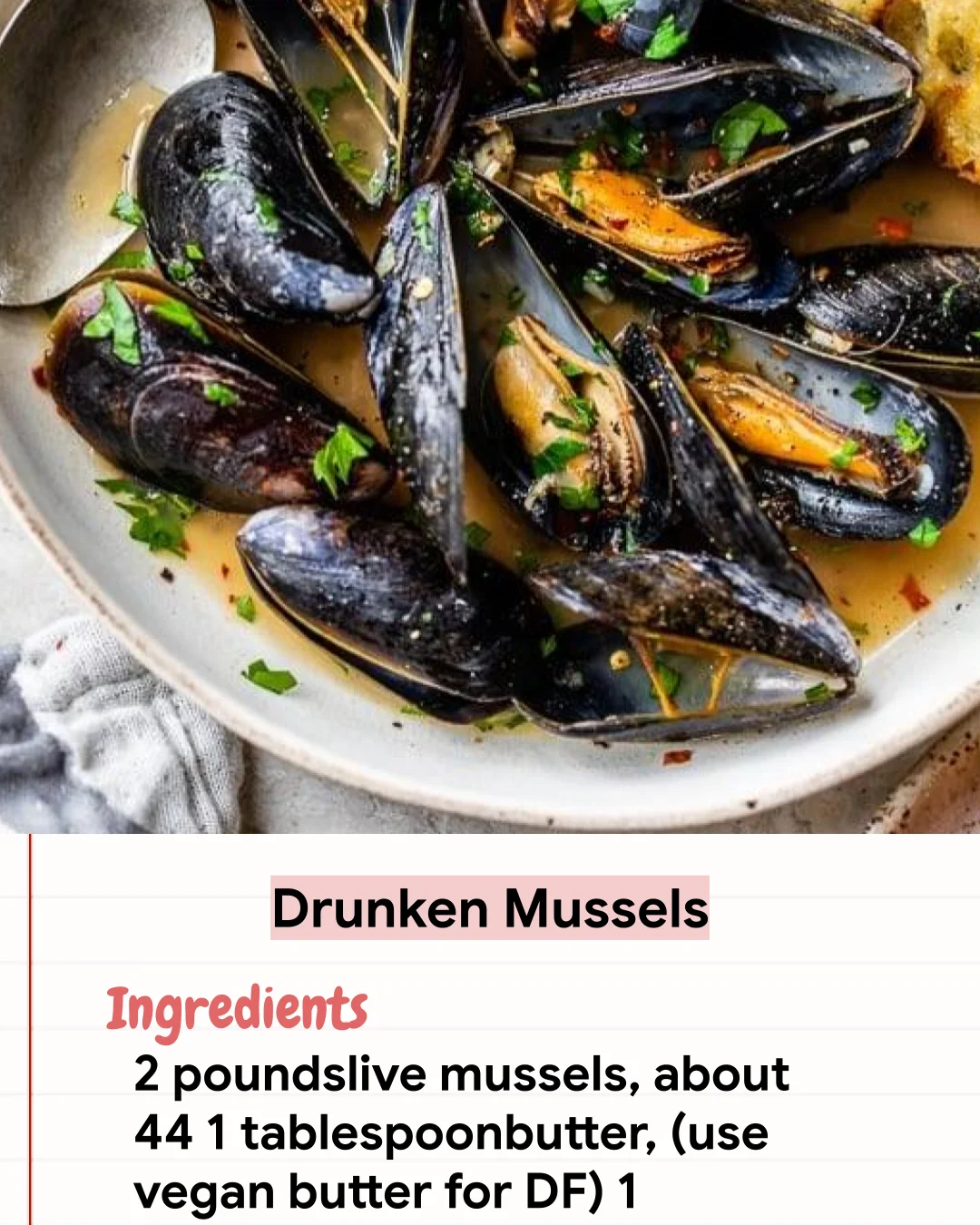 Low Carb Recipe Drunken Mussels