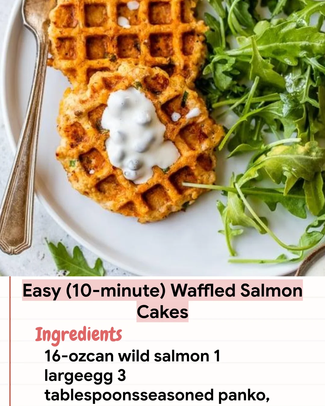 Low Carb Recipe Easy (10-minute) Waffled Salmon Cakes