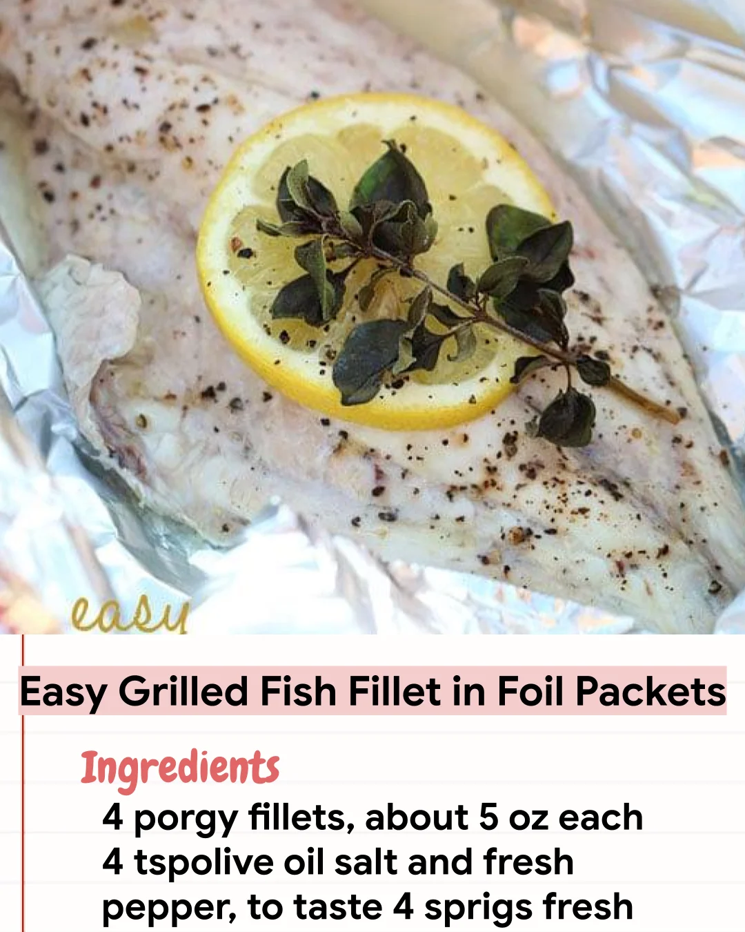 Low Carb Recipe Easy Grilled Fish Fillet in Foil Packets