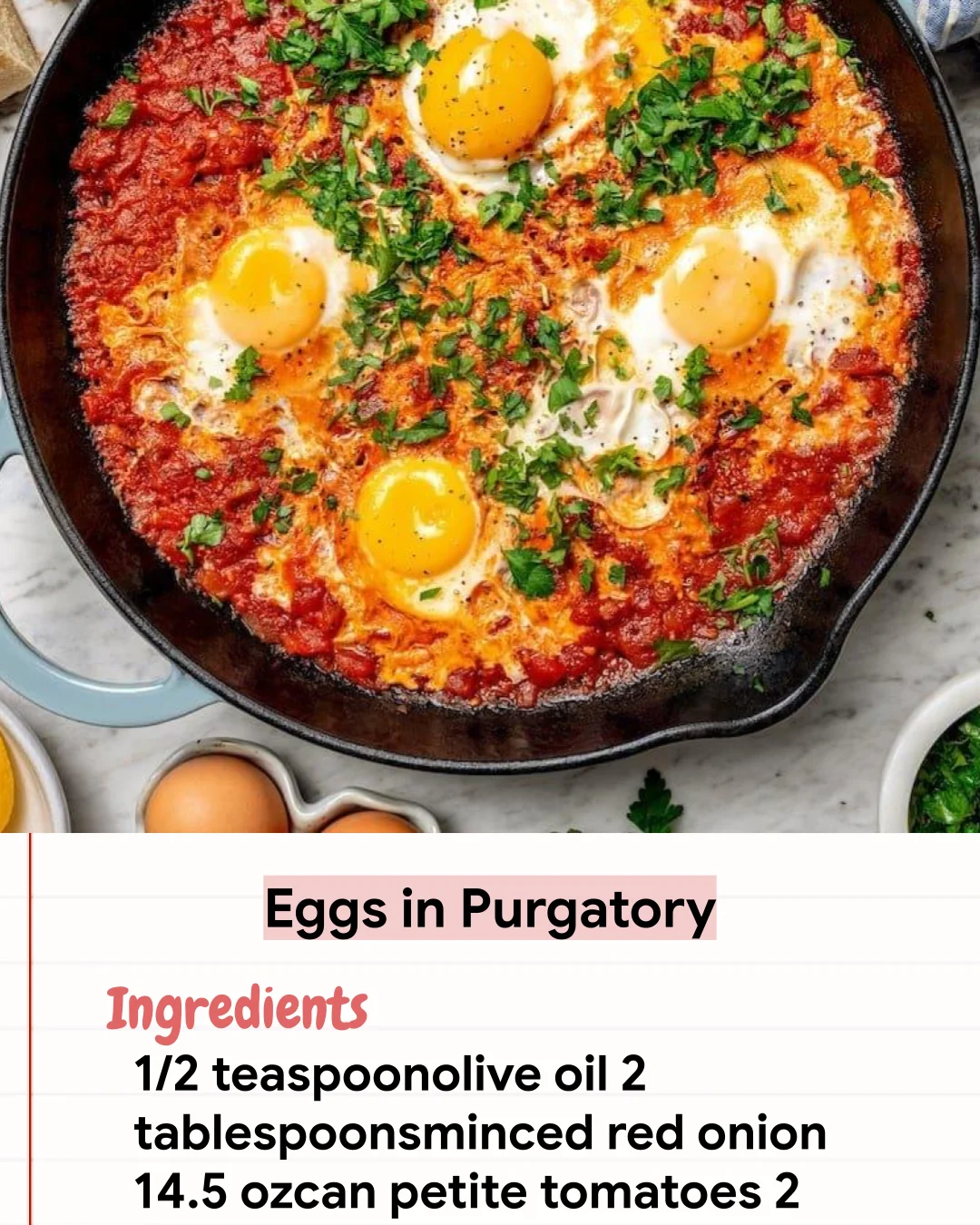 Low Carb Recipe Eggs in Purgatory