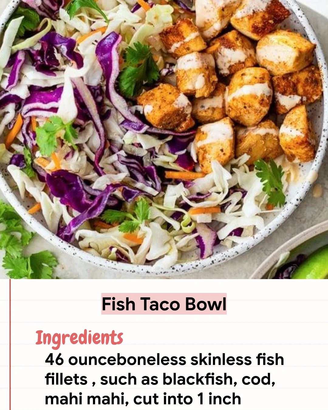 Low Carb Recipe Fish Taco Bowl
