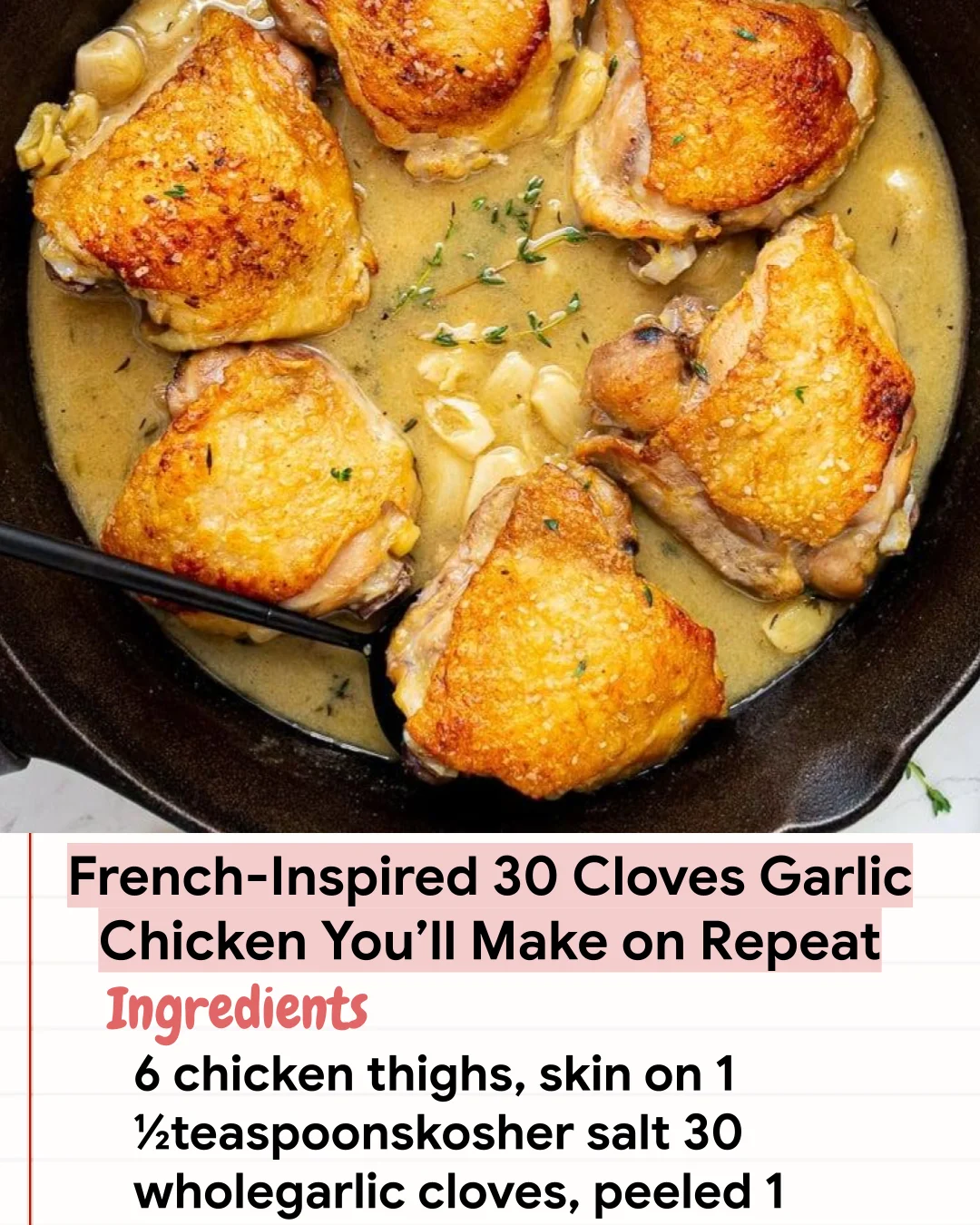 Low Carb Recipe French-Inspired 30 Cloves Garlic Chicken You’ll Make on Repeat