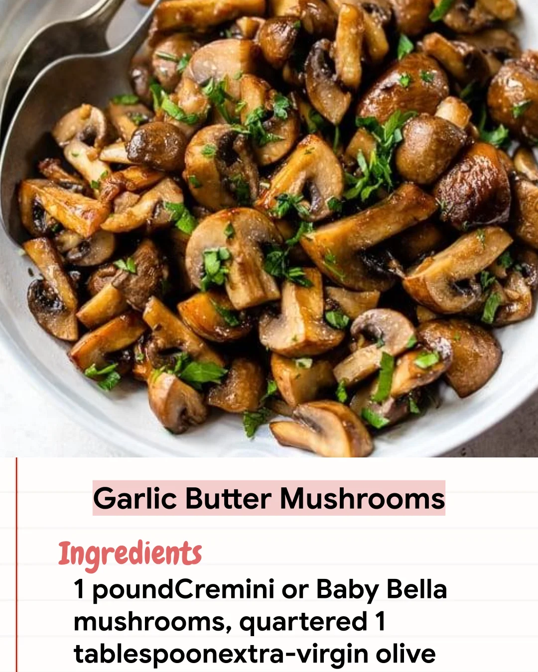 Low Carb Recipe Garlic Butter Mushrooms