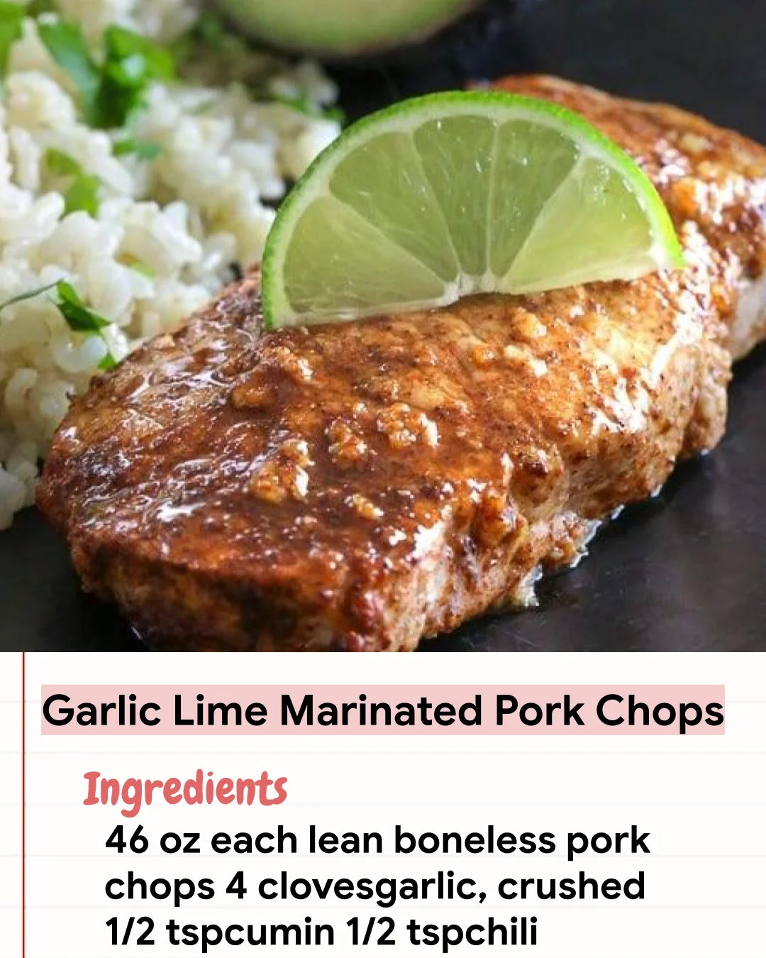 Low Carb Recipe Garlic Lime Marinated Pork Chops