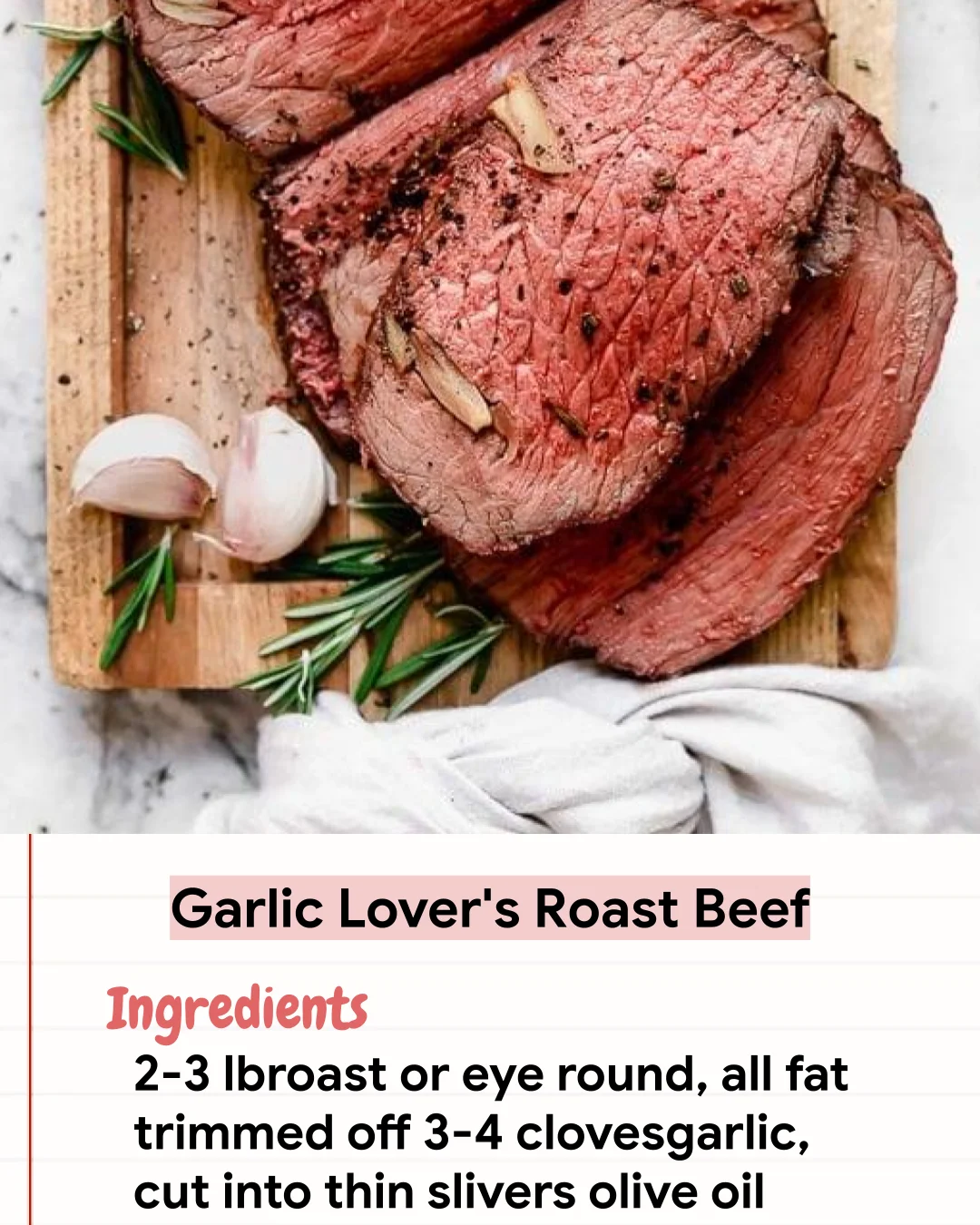 Low Carb Recipe Garlic Lover’s Roast Beef