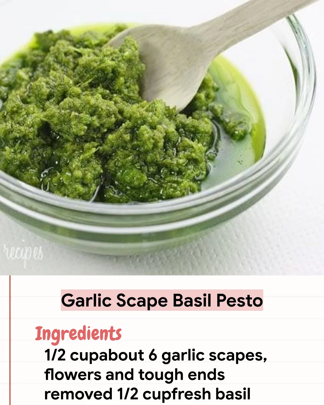 Low Carb Recipe Garlic Scape Basil Pesto