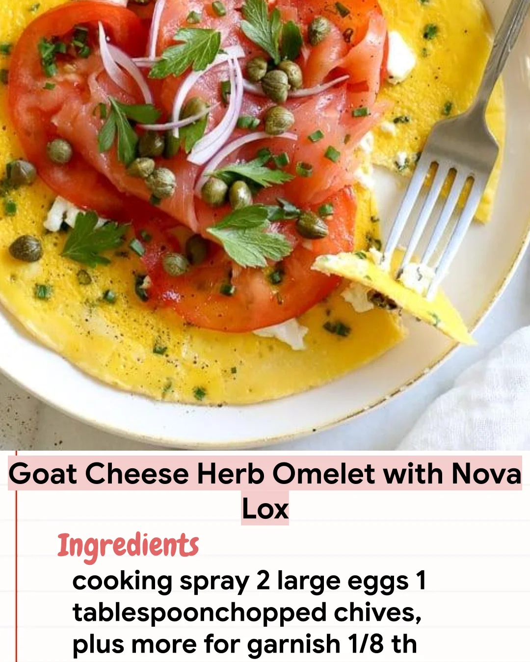 Low Carb Recipe Goat Cheese Herb Omelet with Nova Lox
