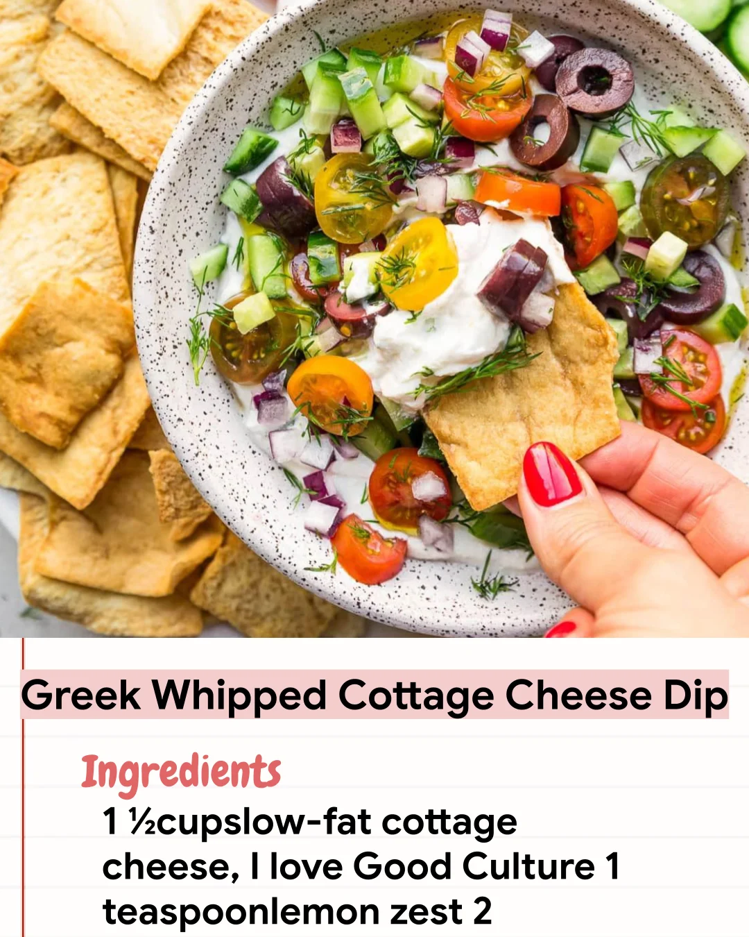 Low Carb Recipe Greek Whipped Cottage Cheese Dip