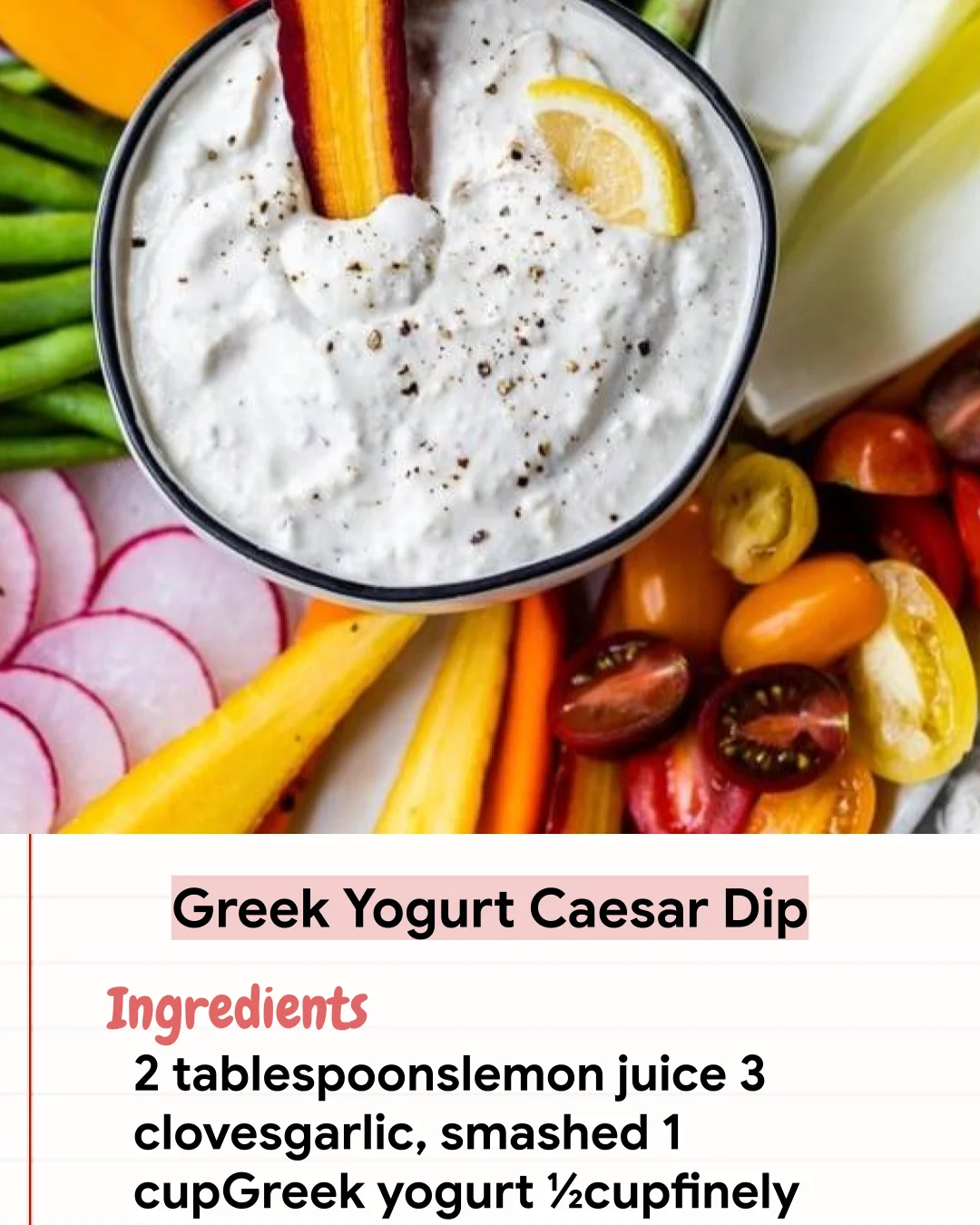 Low Carb Recipe Greek Yogurt Caesar Dip