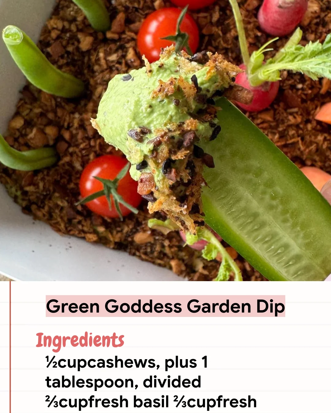 Low Carb Recipe Green Goddess Garden Dip