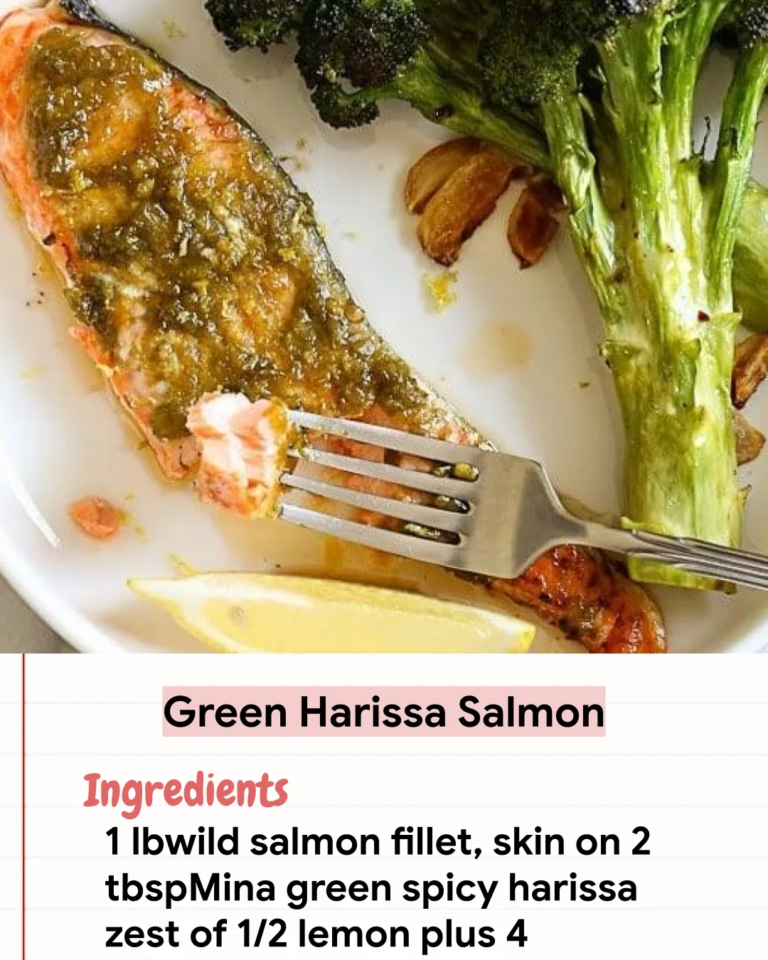 Low Carb Recipe Green Harissa Salmon