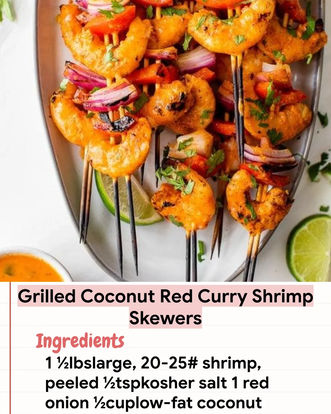 Low Carb Recipe Grilled Coconut Red Curry Shrimp Skewers