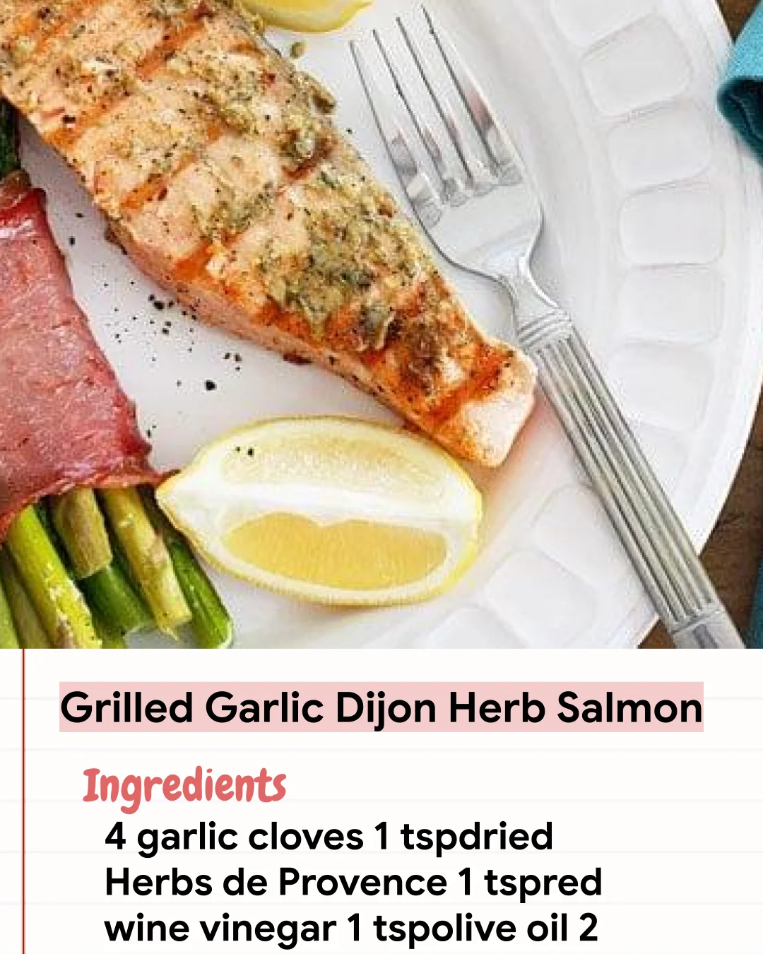 Low Carb Recipe Grilled Garlic Dijon Herb Salmon