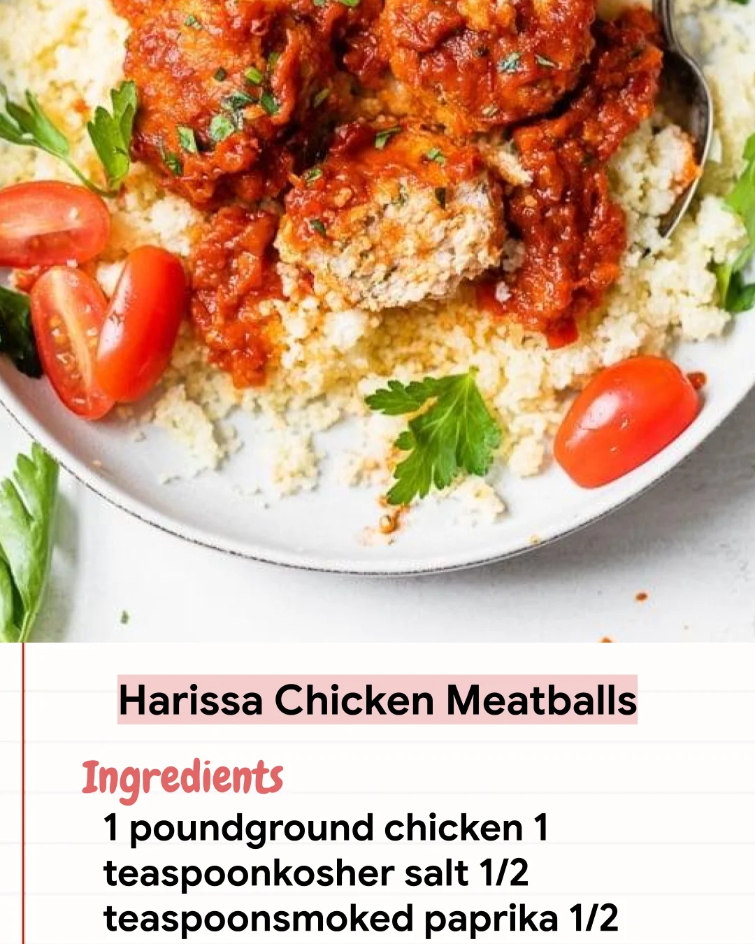 Low Carb Recipe Harissa Chicken Meatballs