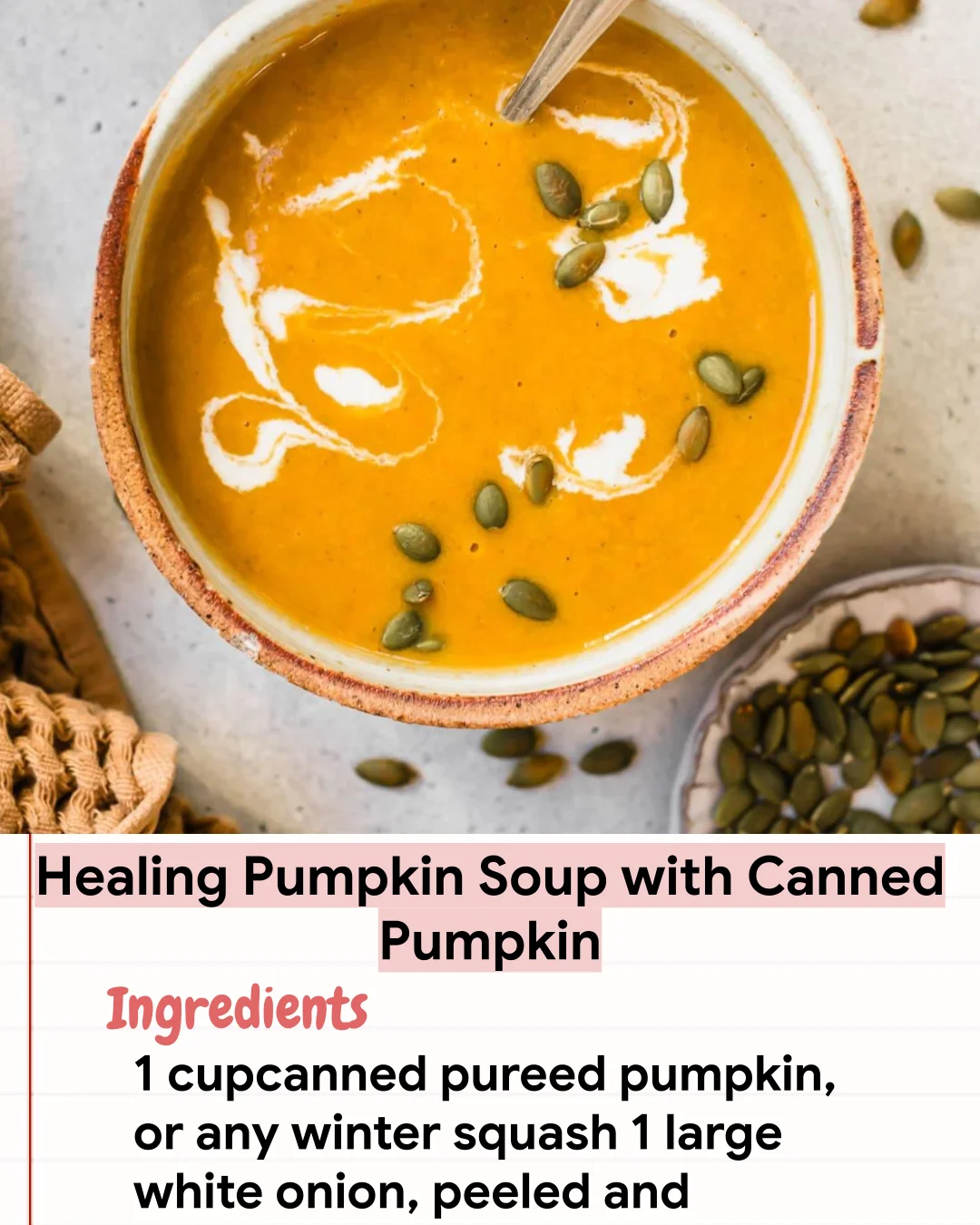 Low Carb Recipe Healing Pumpkin Soup with Canned Pumpkin