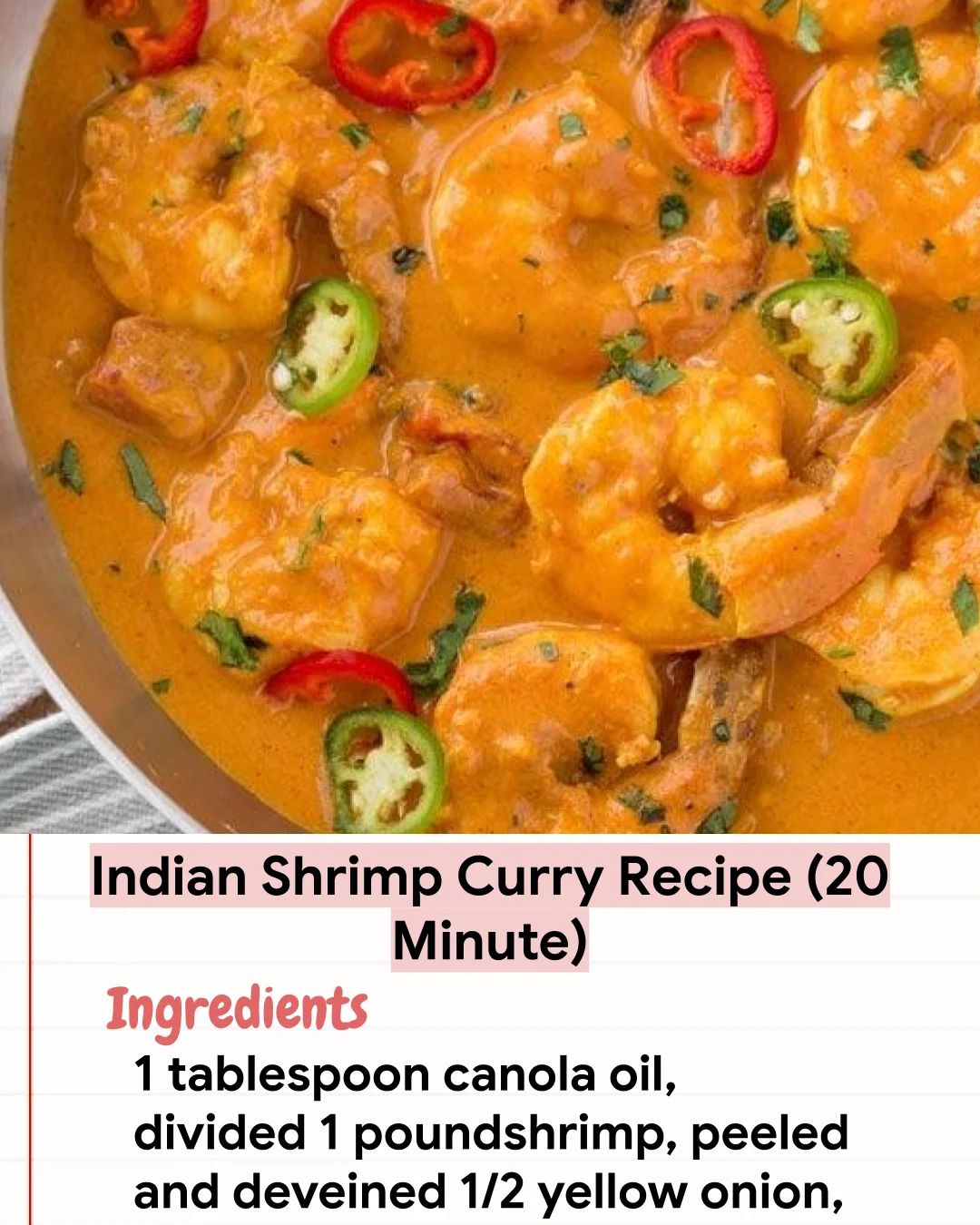 Low Carb Recipe Indian Shrimp Curry Recipe (20 Minute)
