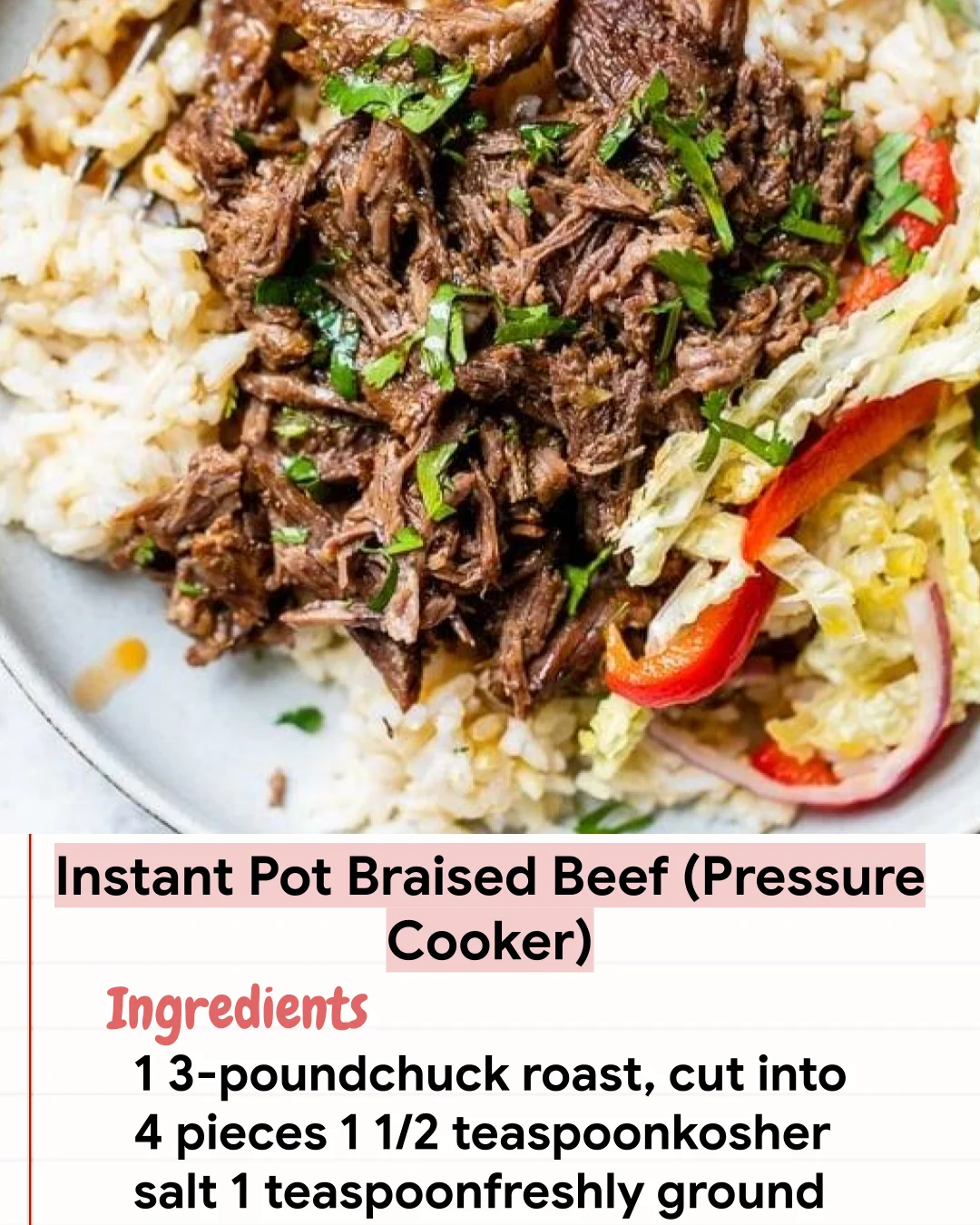 Low Carb Recipe Instant Pot Braised Beef (Pressure Cooker)