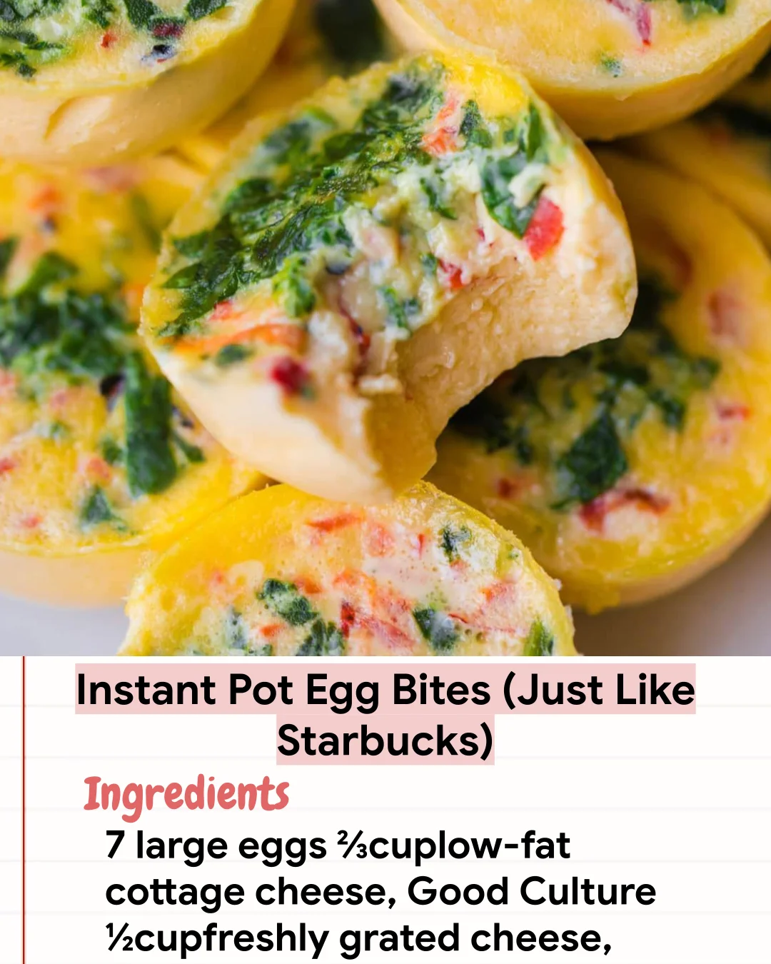 Low Carb Recipe Instant Pot Egg Bites (Just Like Starbucks)