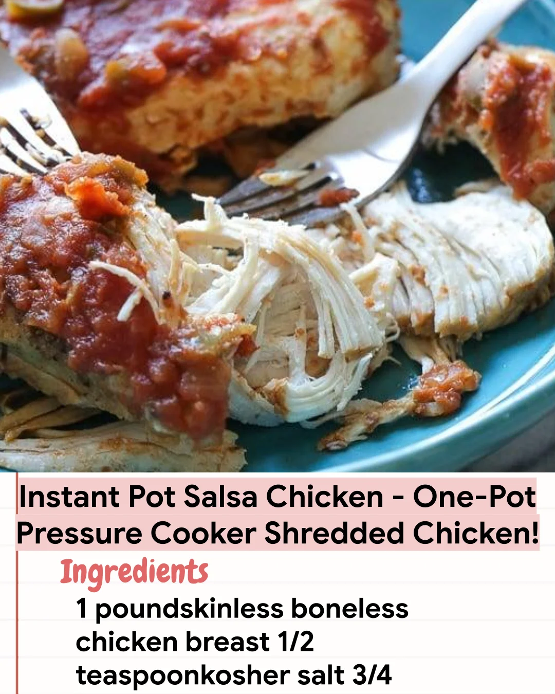 Low Carb Recipe Instant Pot Salsa Chicken – One-Pot Pressure Cooker Shredded Chicken!