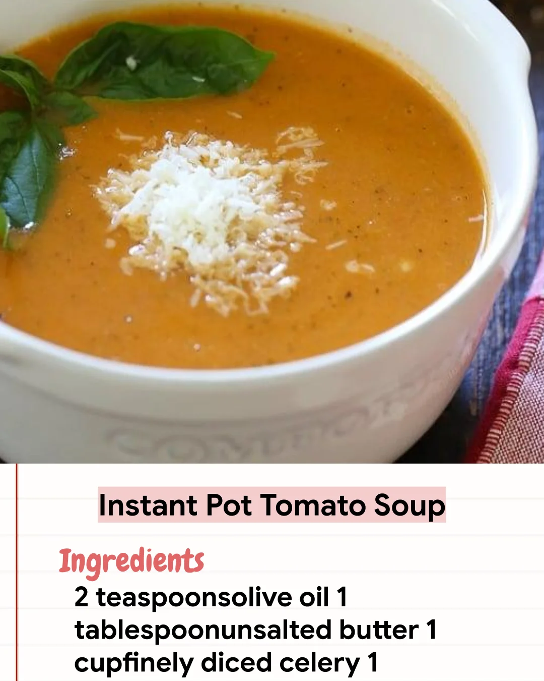 Low Carb Recipe Instant Pot Tomato Soup