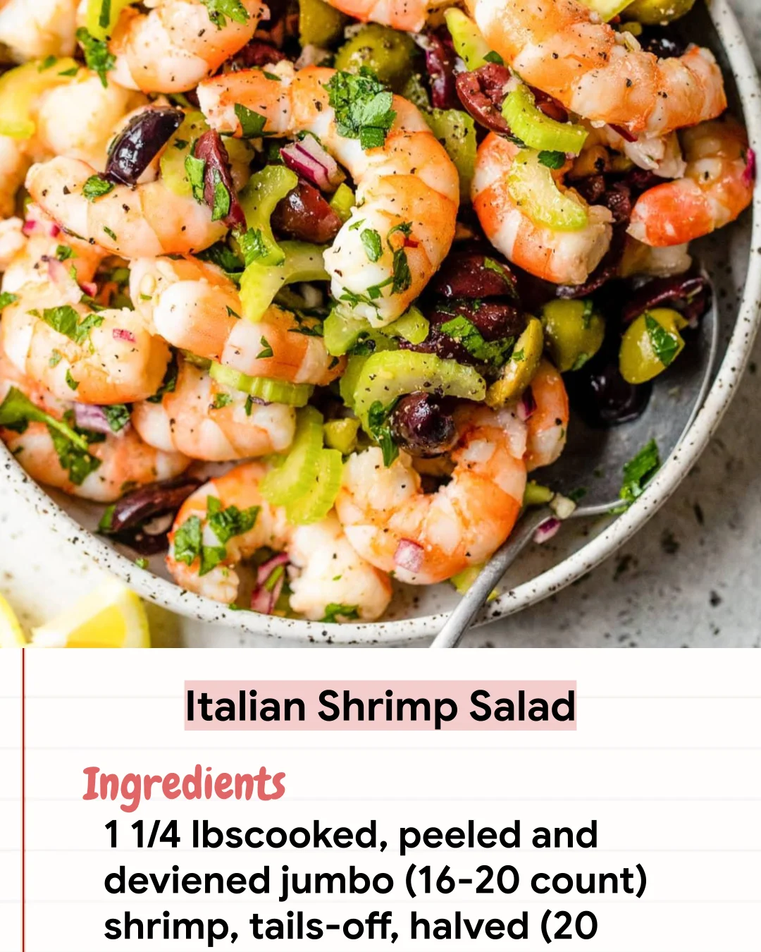 Low Carb Recipe Italian Shrimp Salad
