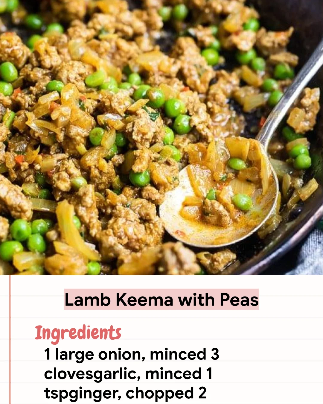 Low Carb Recipe Lamb Keema with Peas