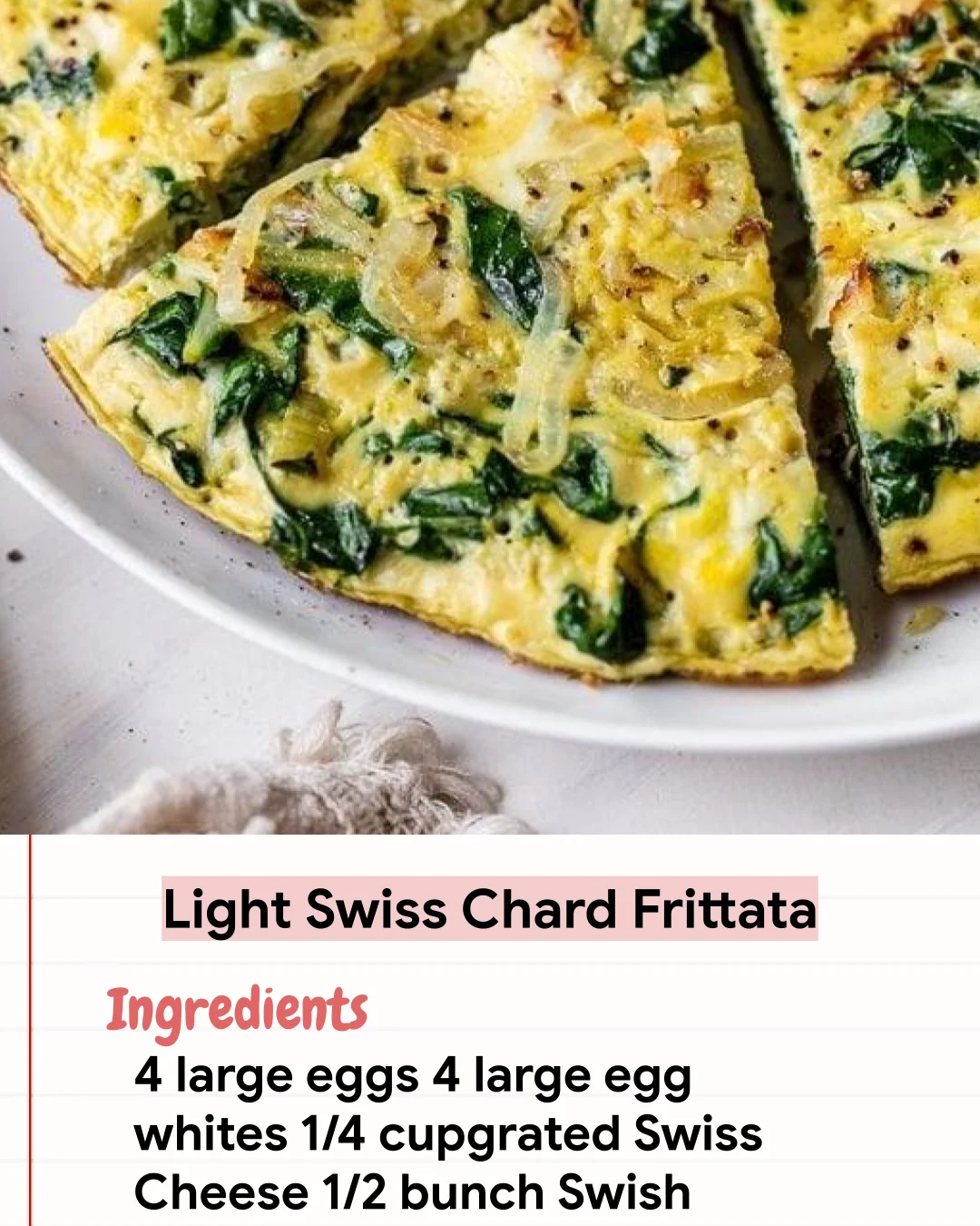 Low Carb Recipe Light Swiss Chard Frittata