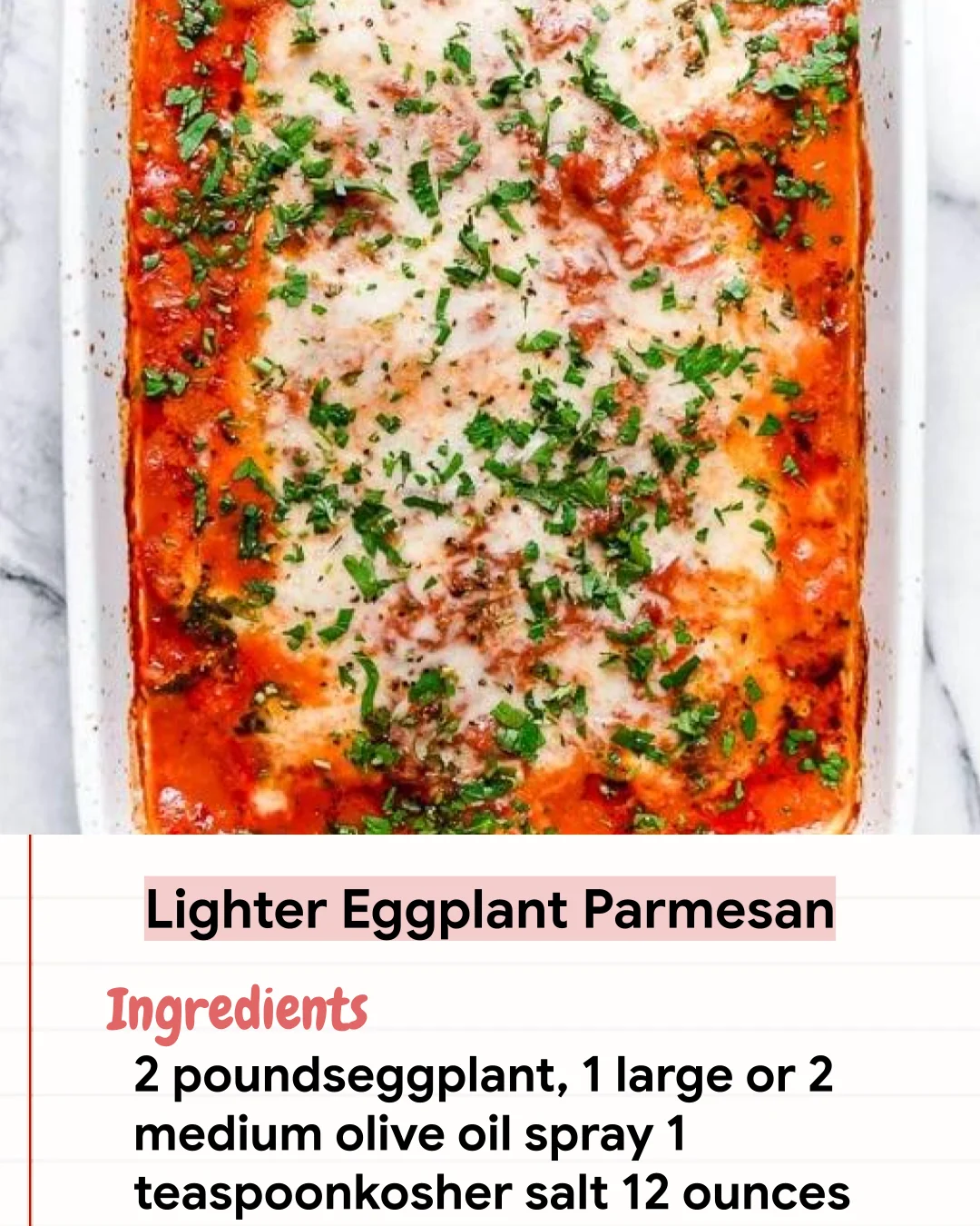 Low Carb Recipe Lighter Eggplant Parmesan