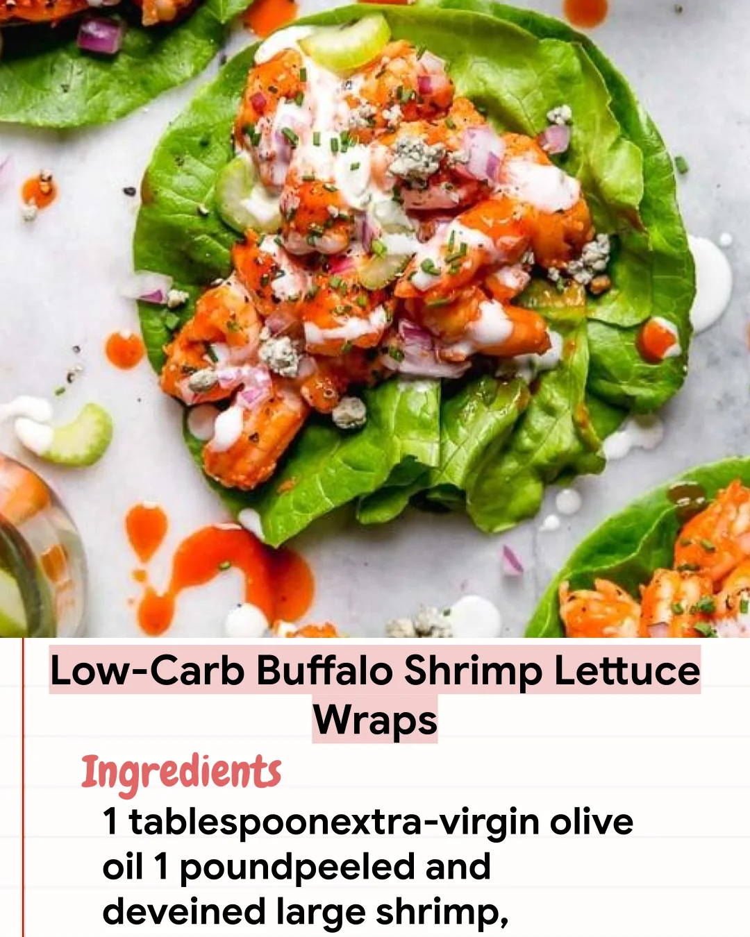 Low Carb Recipe Low-Carb Buffalo Shrimp Lettuce Wraps