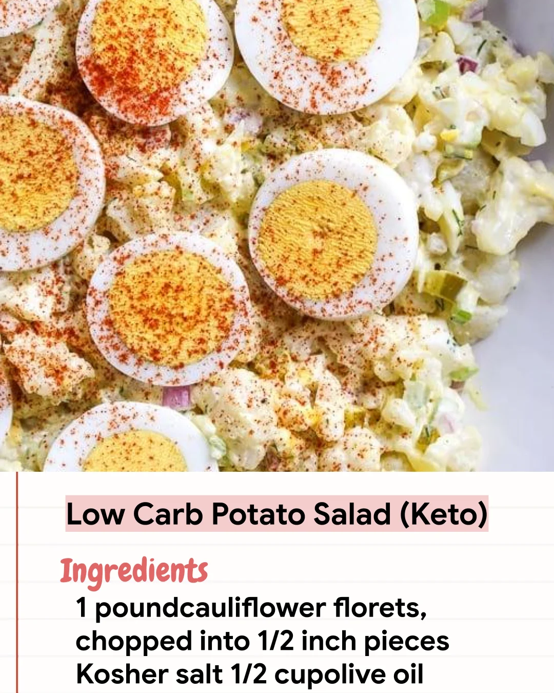 Low Carb Recipe Low Carb Potato Salad (Keto)