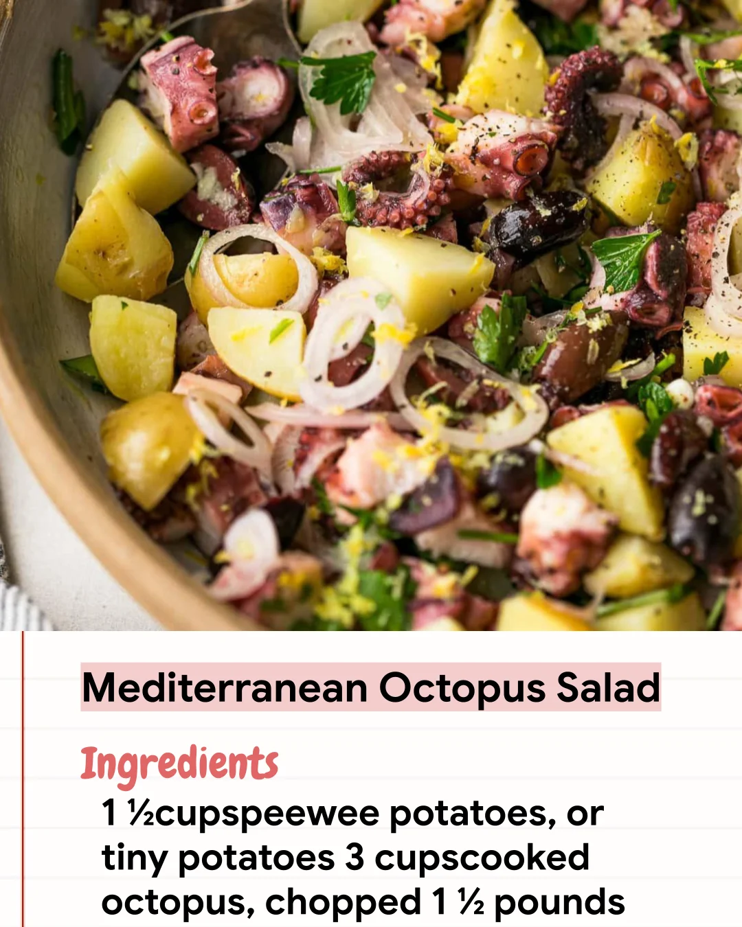 Low Carb Recipe Mediterranean Octopus Salad