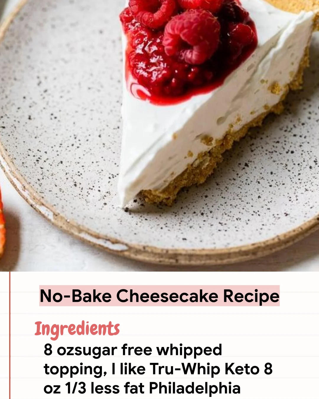 Low Carb Recipe No-Bake Cheesecake Recipe