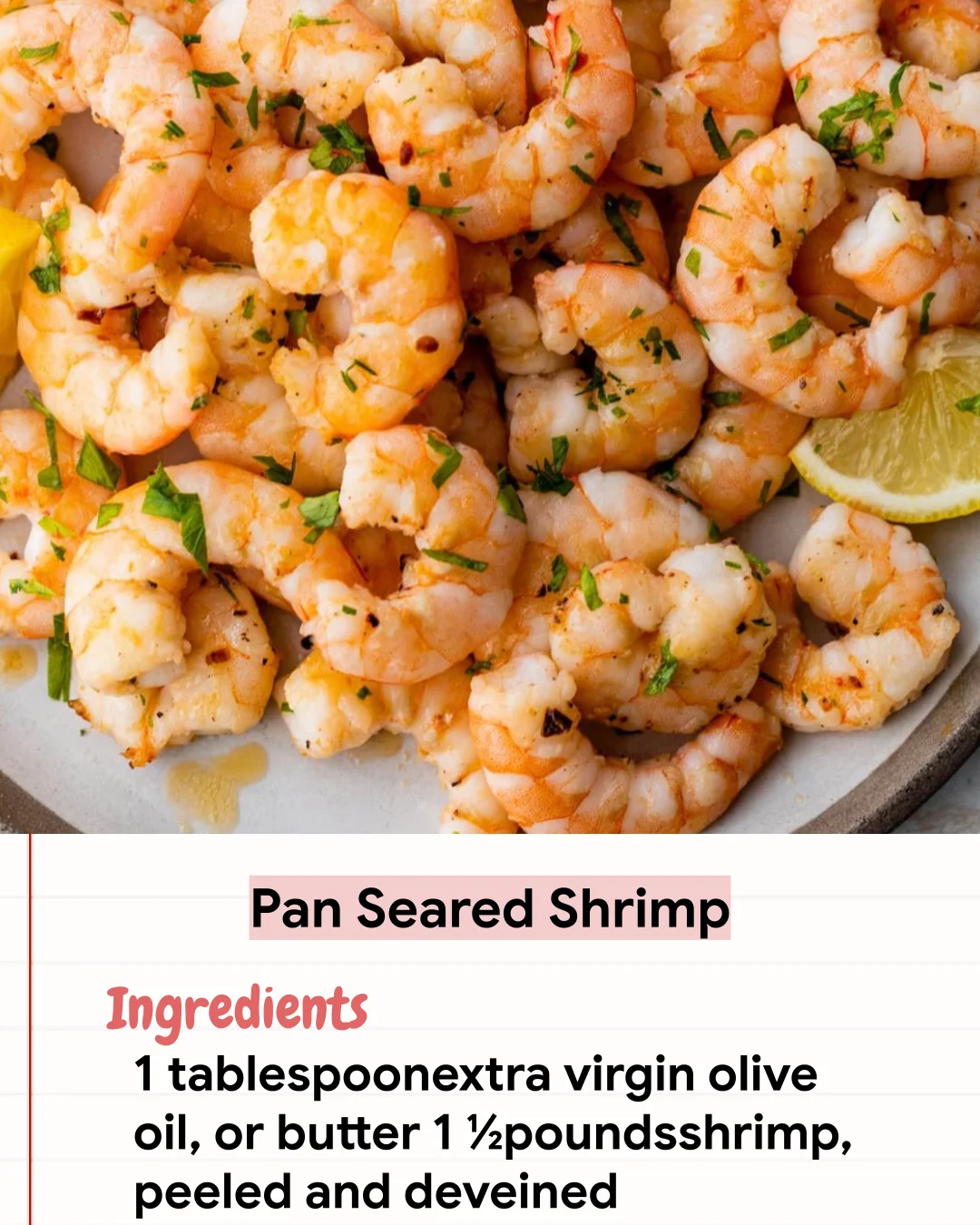 Low Carb Recipe Pan Seared Shrimp