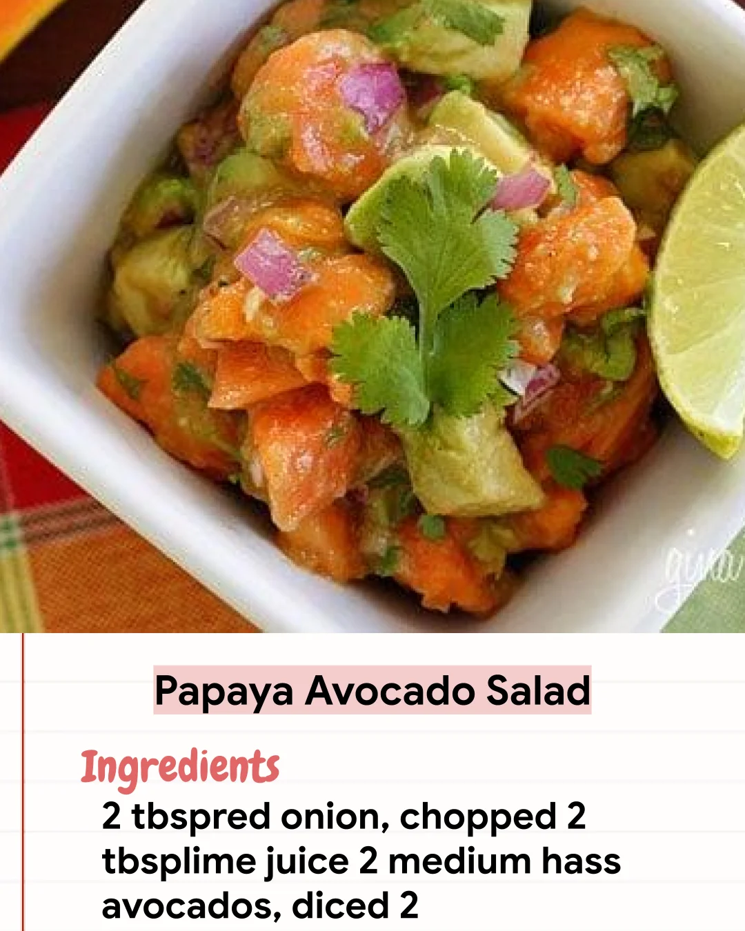 Low Carb Recipe Papaya Avocado Salad