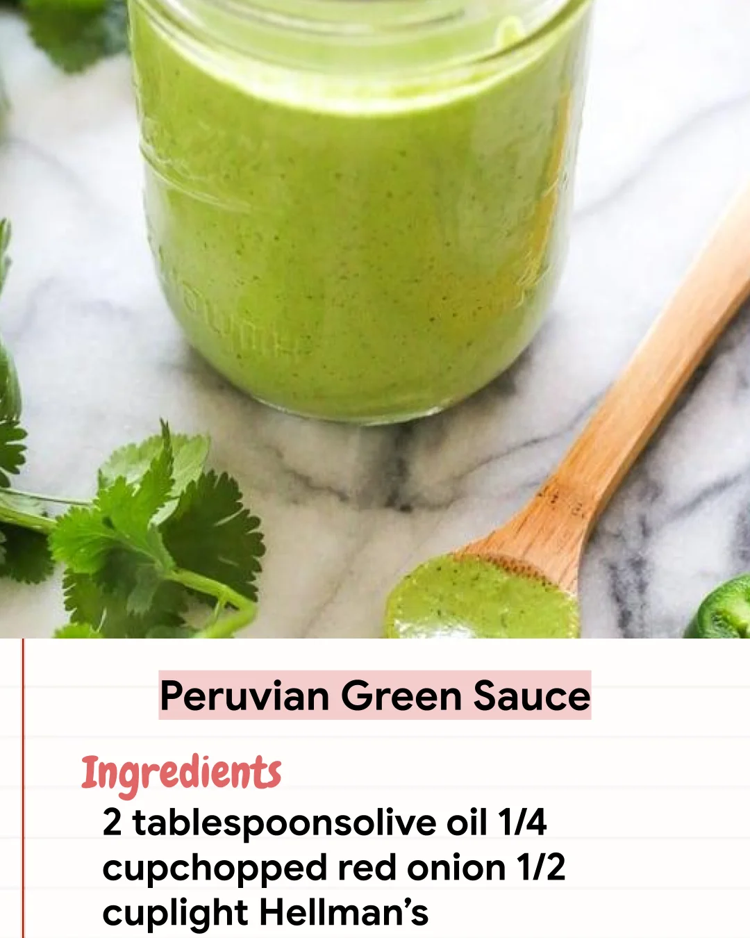Low Carb Recipe Peruvian Green Sauce