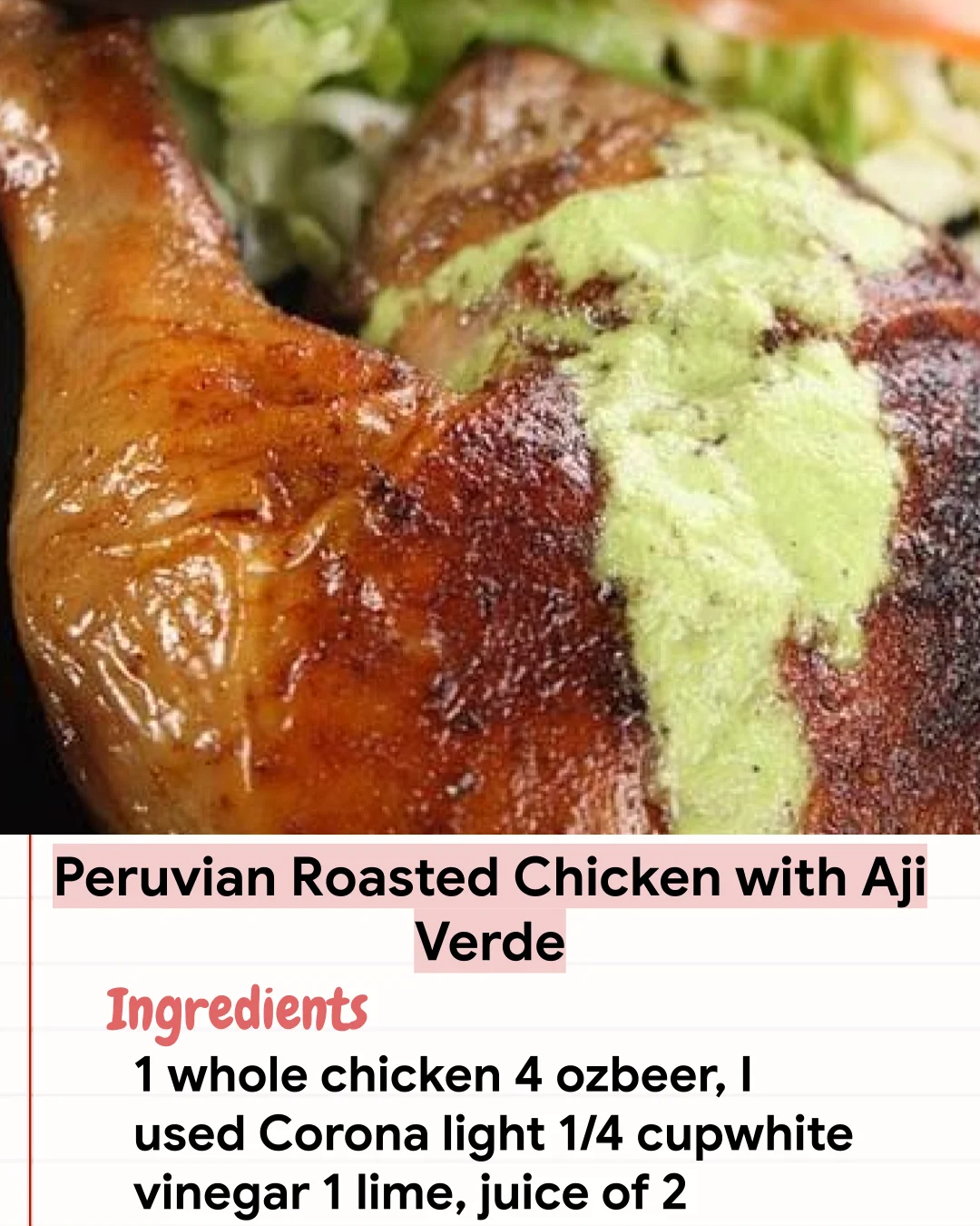 Low Carb Recipe Peruvian Roasted Chicken with Aji Verde
