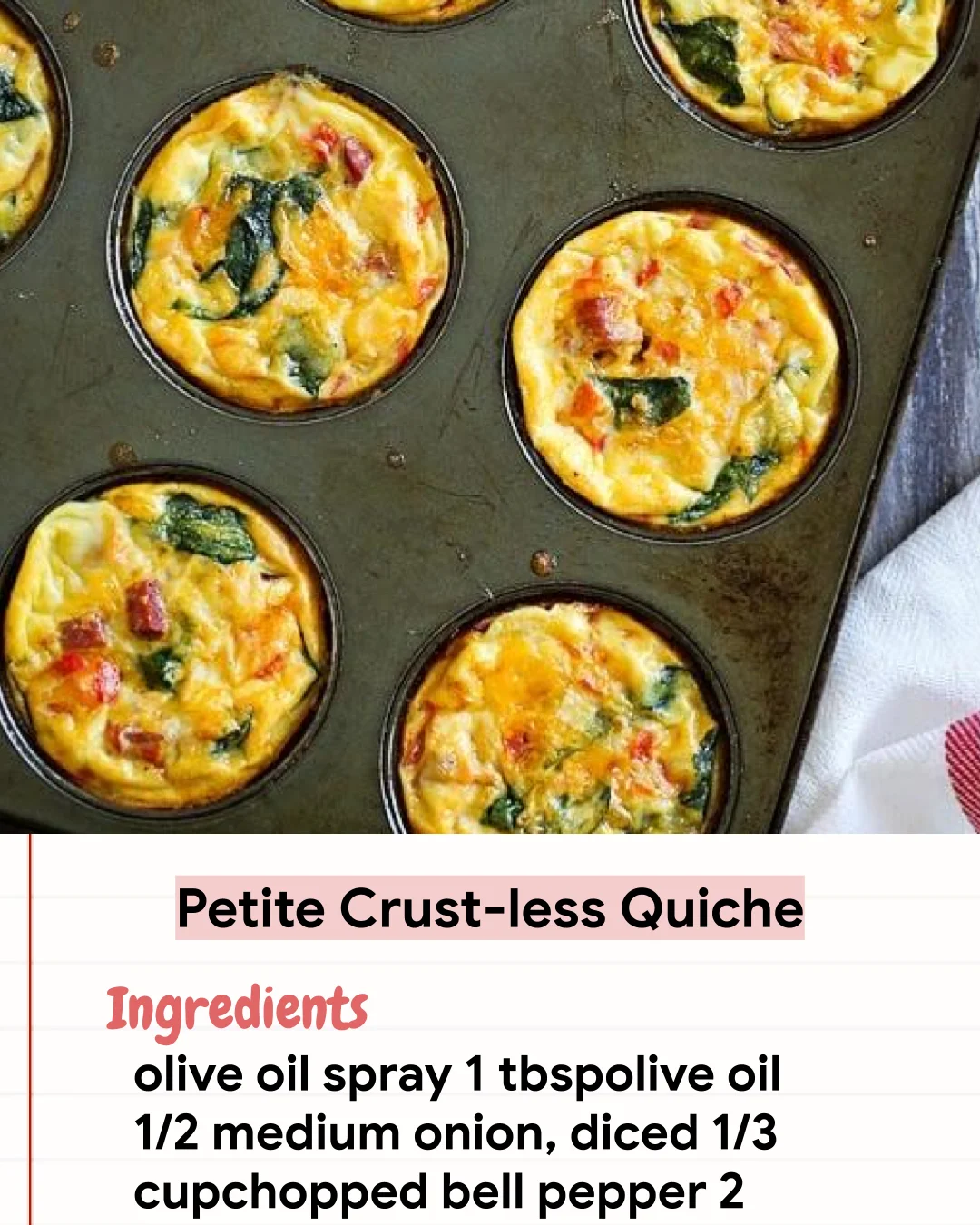 Low Carb Recipe Petite Crust-less Quiche