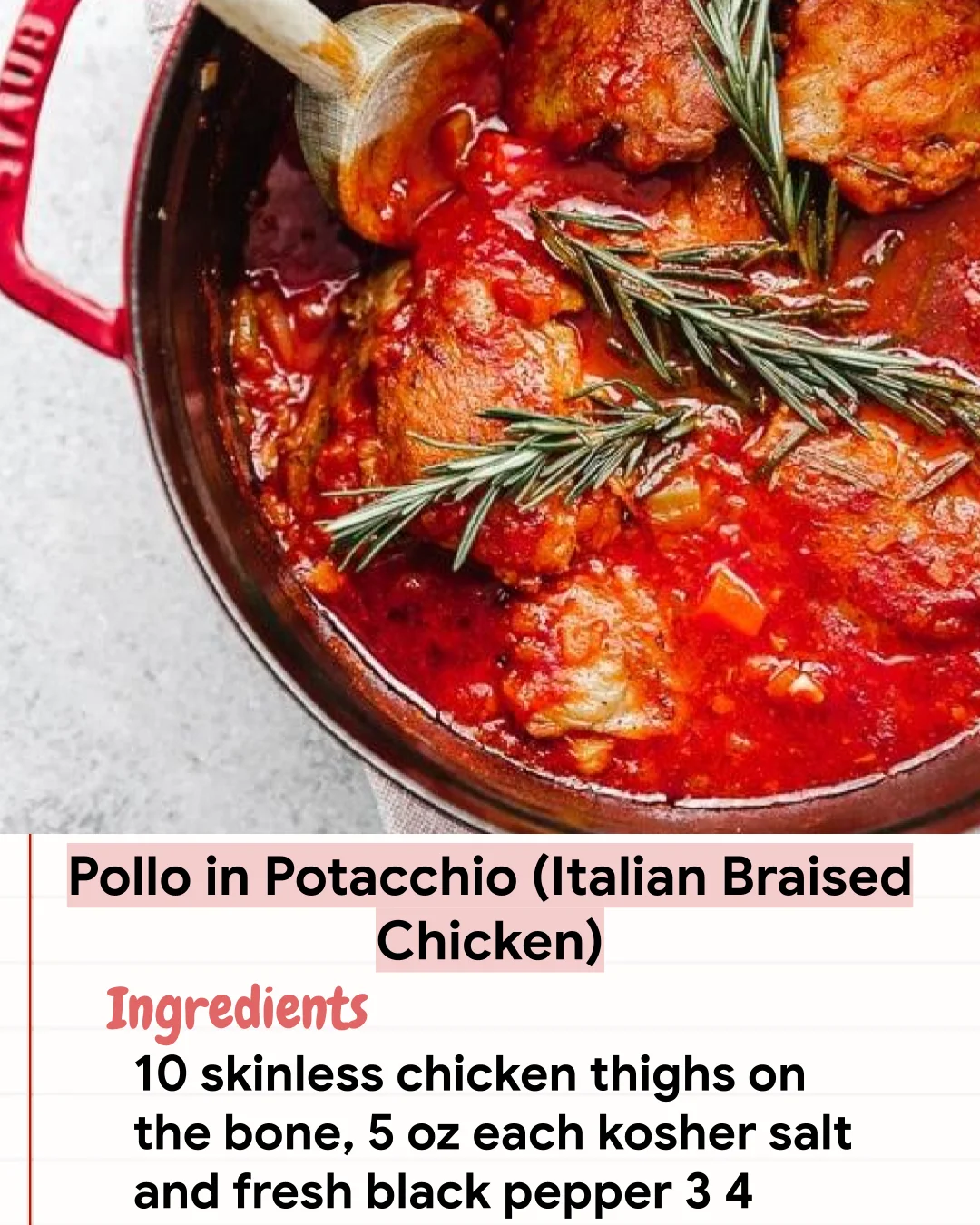 Low Carb Recipe Pollo in Potacchio (Italian Braised Chicken)