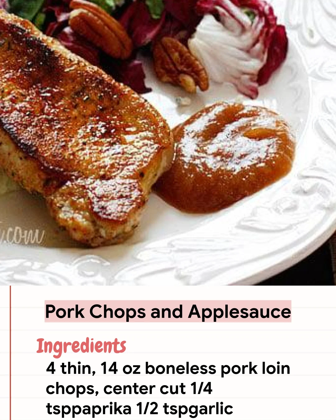 Low Carb Recipe Pork Chops and Applesauce