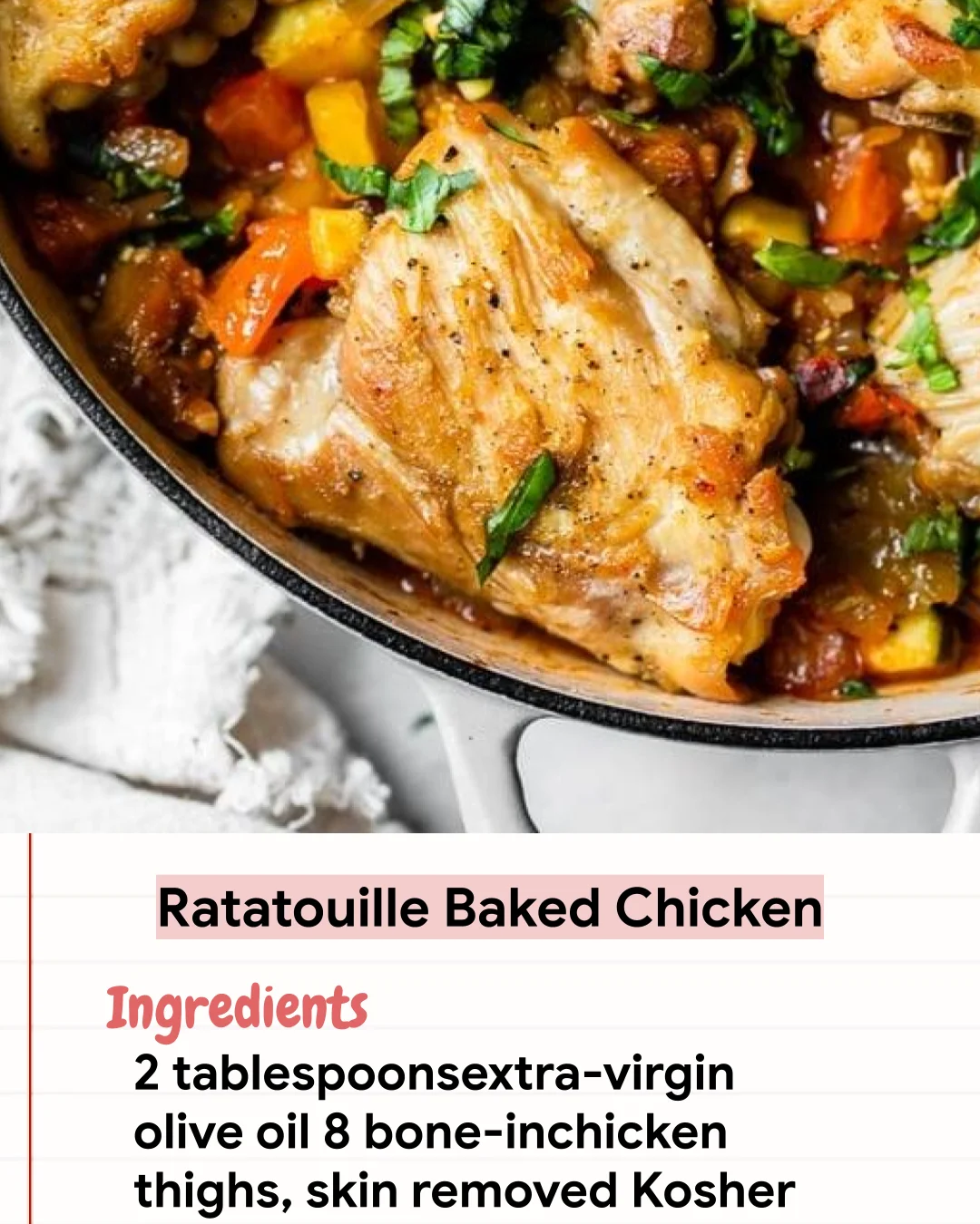 Low Carb Recipe Ratatouille Baked Chicken