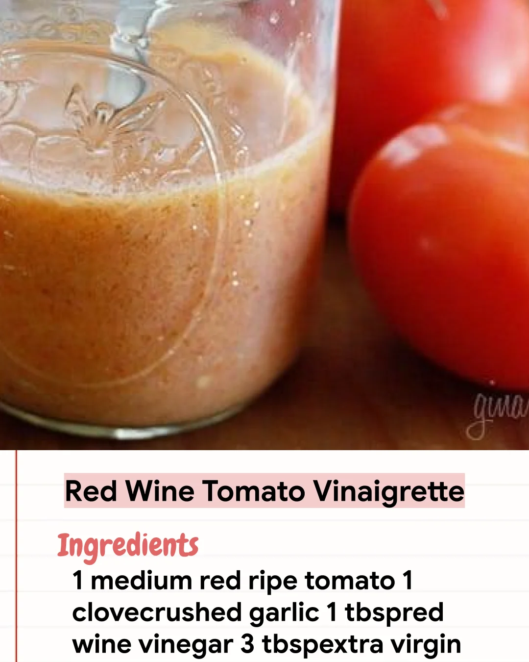 Low Carb Recipe Red Wine Tomato Vinaigrette