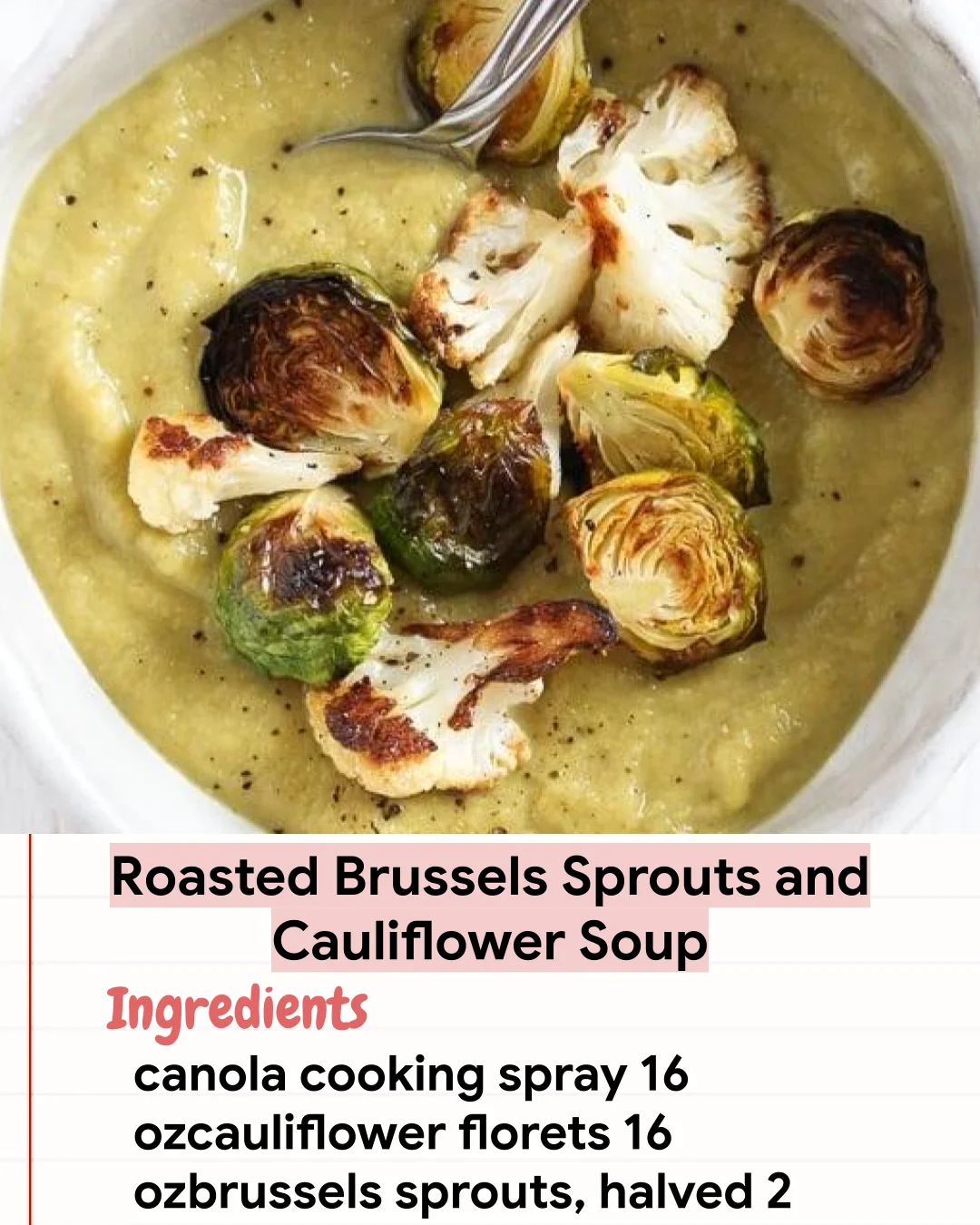 Low Carb Recipe Roasted Brussels Sprouts and Cauliflower Soup